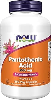 NOW Foods Pantothenic Acid 500 mg, 250 Capsule (3 Pack)