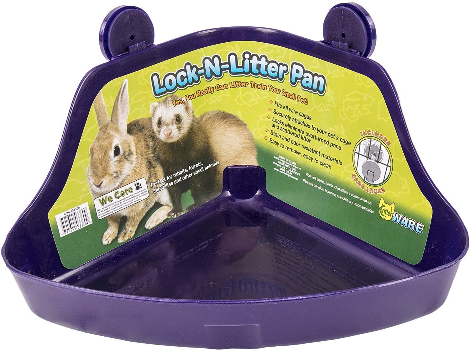 (2 Pack) Plastic Lock-N-Litter Pan for Small Pets - Size Regular