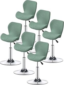 ELYSYSRL Bar Stool Cover Set of 2/4/6 Shell Back Adjustable Swivel Bar Stools Slipcover,Barstool Protector Covers for Dining Room Kitchen (Color : #10, Size : 6pcs)