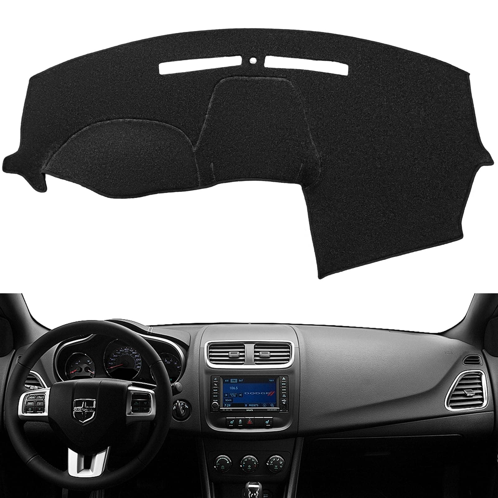 Dash Cover Mat Custom Fit for Dodge Avenger,Dashboard Pad Cap Carpet Protector (Black) K249