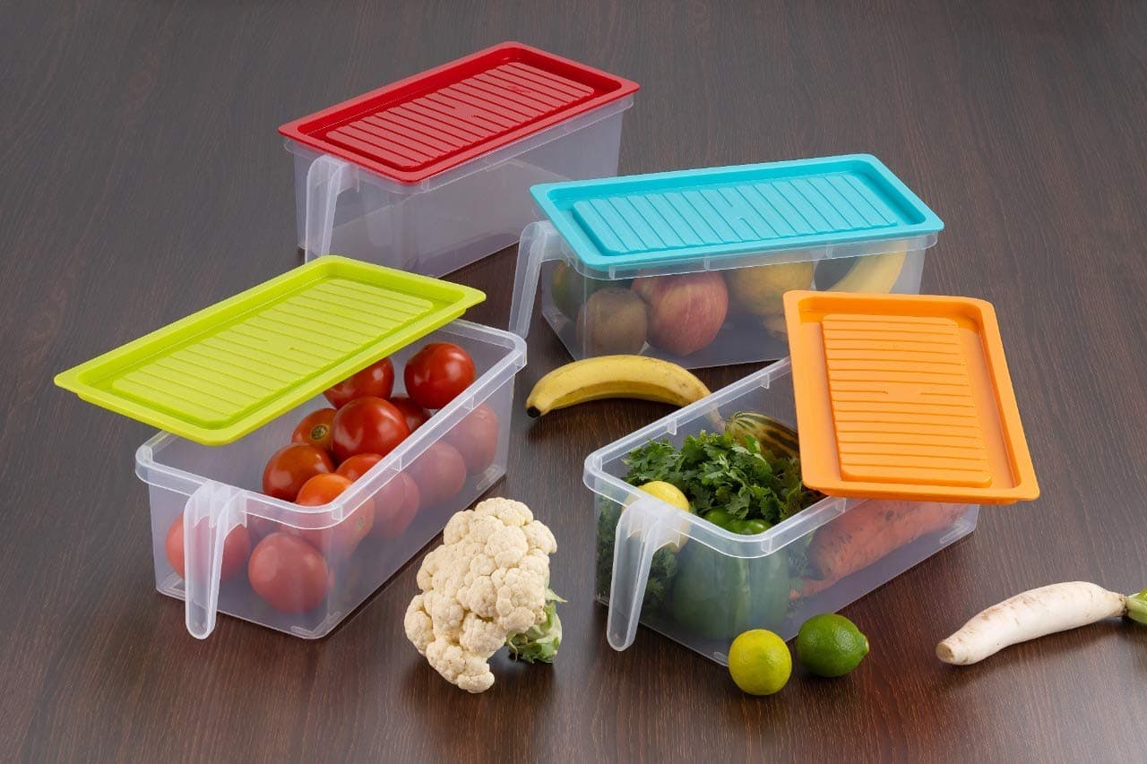 DHYANI E STORE DHYANI Kitchen Food Container Storage Box Fridge and Freezer Storage Food Containers Food Crisper Refrigerator Storage Box Organizer Trasparent