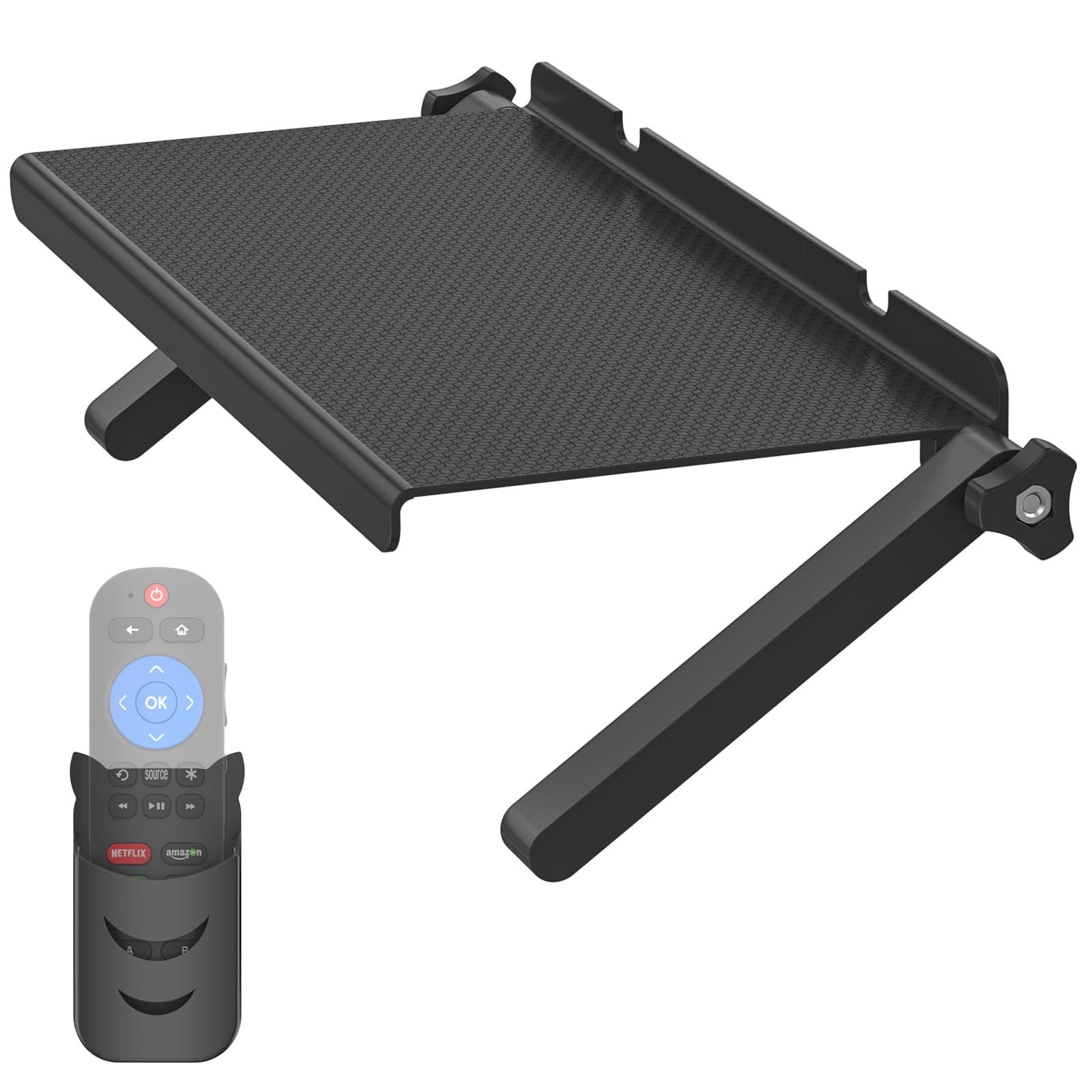 Dinghosen 13-Inch Wide Platform TV Top Shelf - Adjustable Cable Box Shelf for Cable Box, Streaming Devices, Router and Home Decor Easy to Install Monitor Top Mount for TV