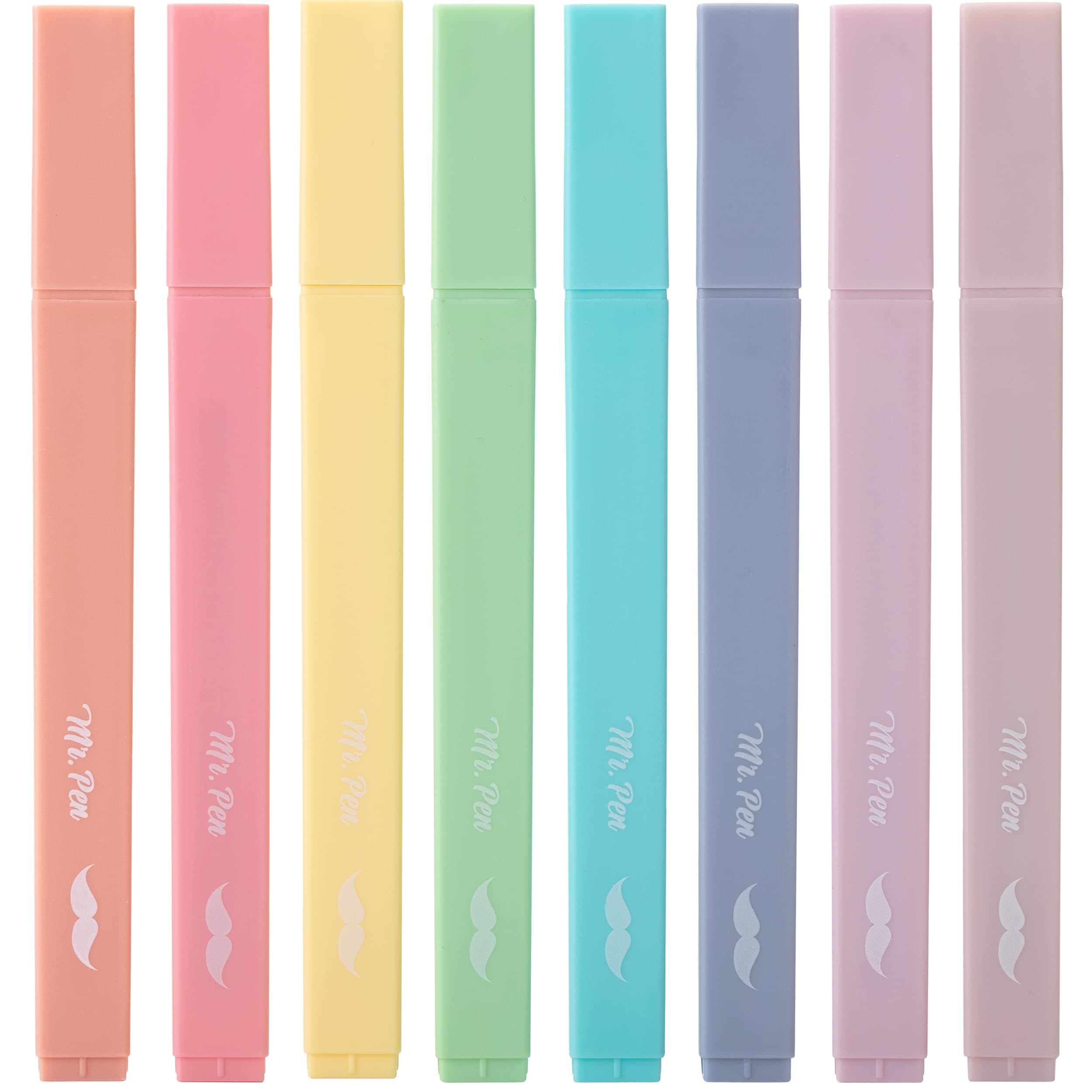 Aesthetic Cute Pastel Highlighters Set, 8 pcs, Chisel Tip, Candy Colors, No Bleed Bible Assorted Colors