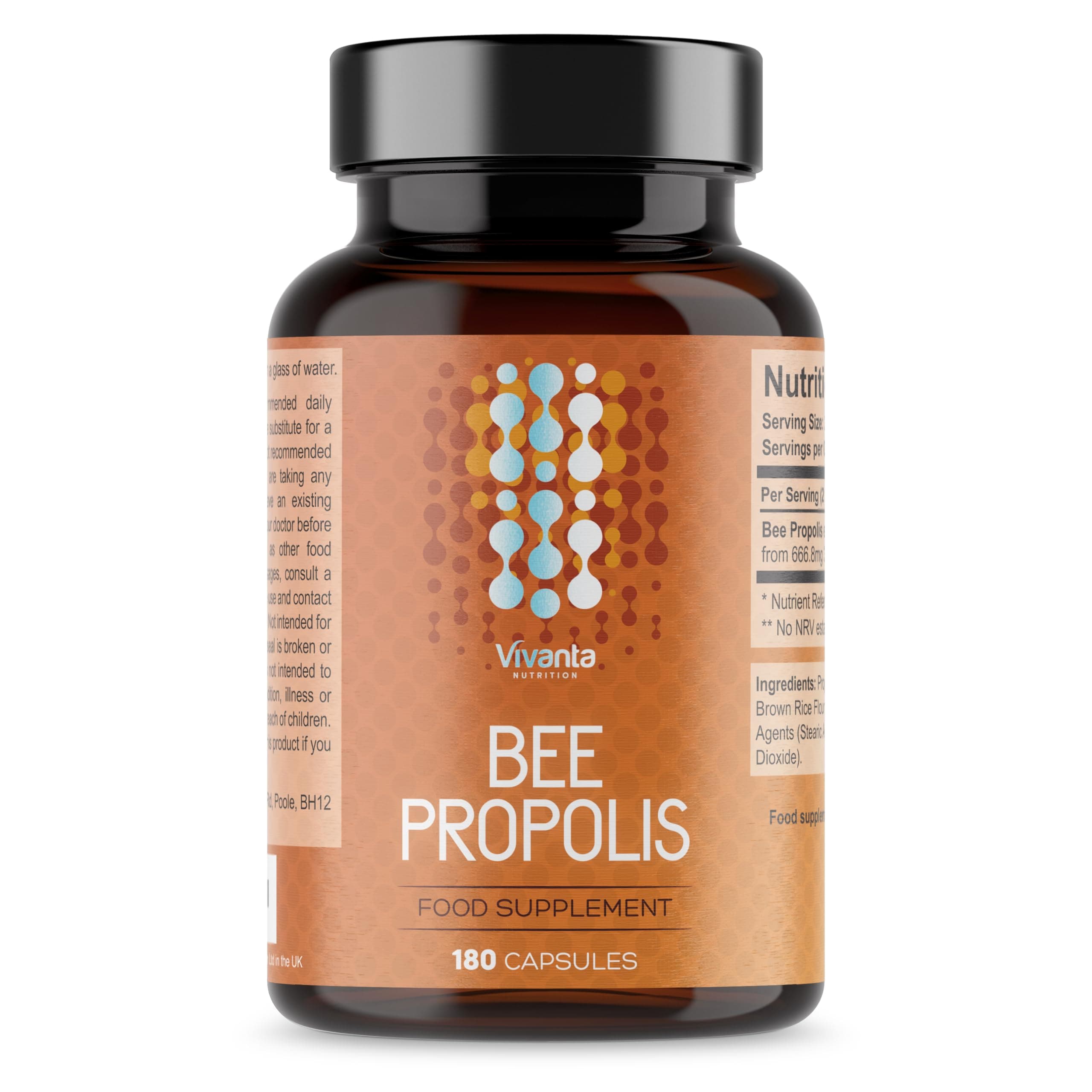 Bee Propolis - 2000mg Propolis Equivalent per Serving - 3 Month Supply (180 Capsules / 90 Servings) - Natural Food Supplement - Bee Propolis Capsules