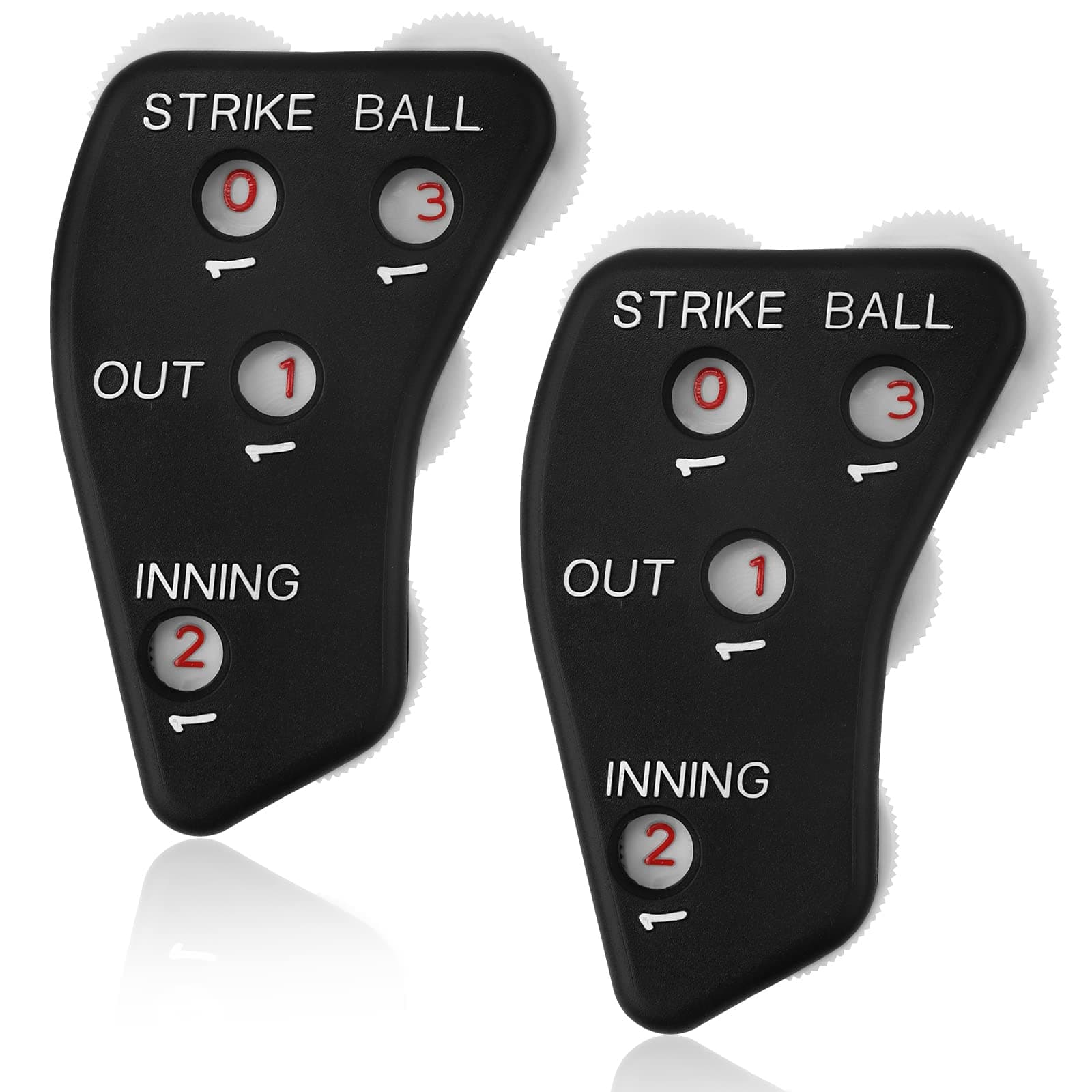 TOYMIS 2pcs Umpire Indicator, 4 Wheel Umpire Clicker Baseball Counter Clicker for Accurately Recording Strike Balls Outs and Innings Balls for Softball Coach (Black)