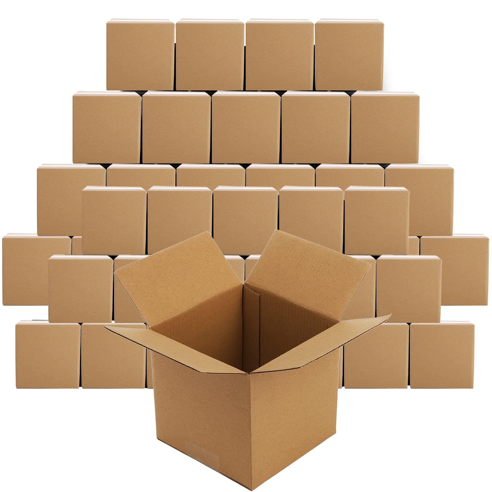 Peohud 30 Pack 5"x5"x5" Mailing Boxes Single Wall, Small Cardboard Shipping Boxes, Corrugated Carton Box for Storage, Mugs Packing, Shipping, Square, Brown, 13 x 13 x 13cm