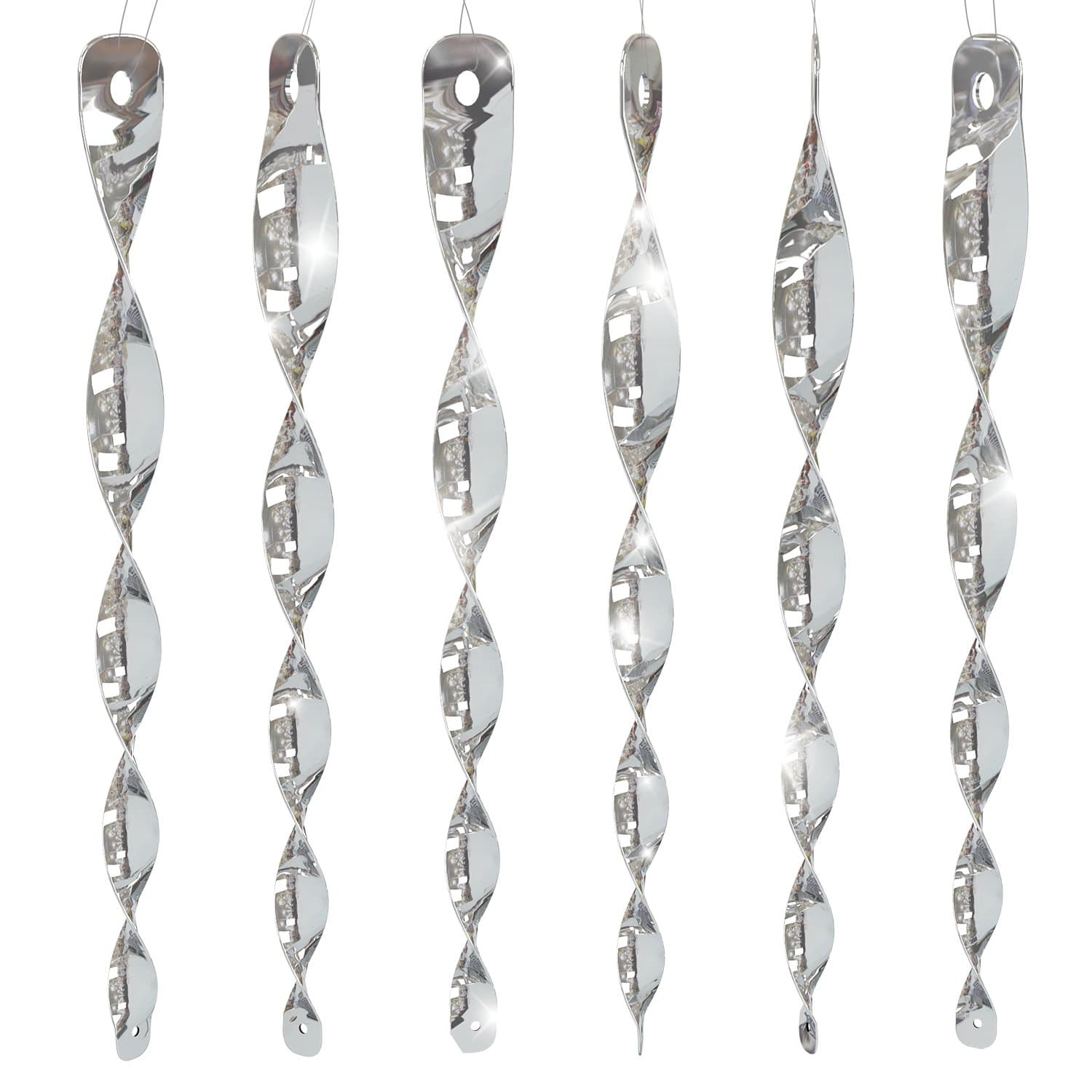 Bird Scare Twisting Rods - 6 Pack - Simple Device for Protection From Birds - Reflects Light and Scares Birds - Scare Rods Get Rid of Pigeons, Woodpeckers, Crows, and Other Pesky Birds