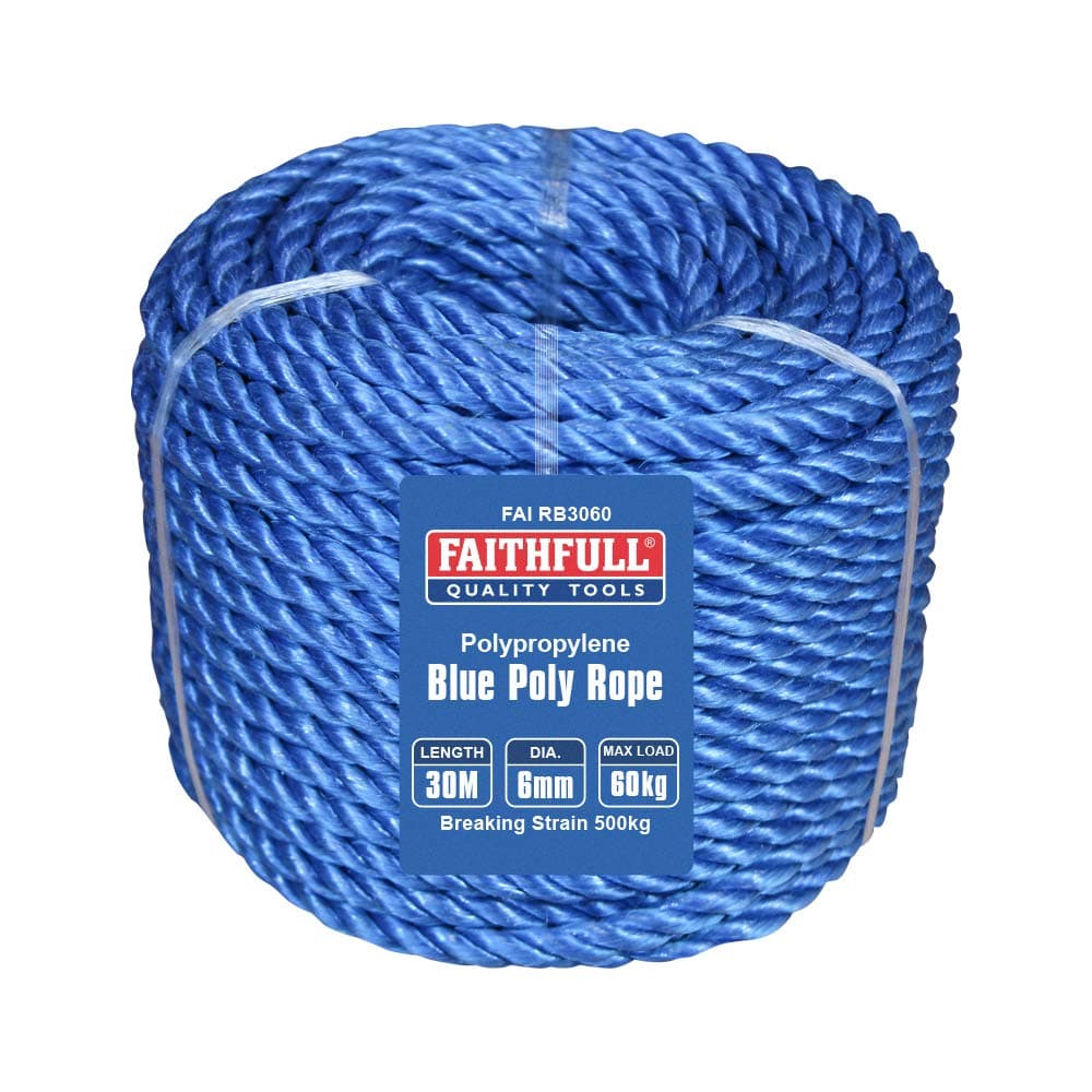 Faithfull Blue Poly Rope 6mm 30m