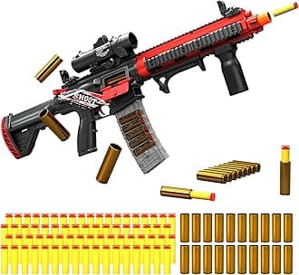 Electric Soft Bullet Toy Gun for Boys, Auto-Manual Shell Ejecting Toy Foam Blasters & Guns with 80 Soft Darts, Shooting Games Educational Toys for 6, 8,12,14+ Kids