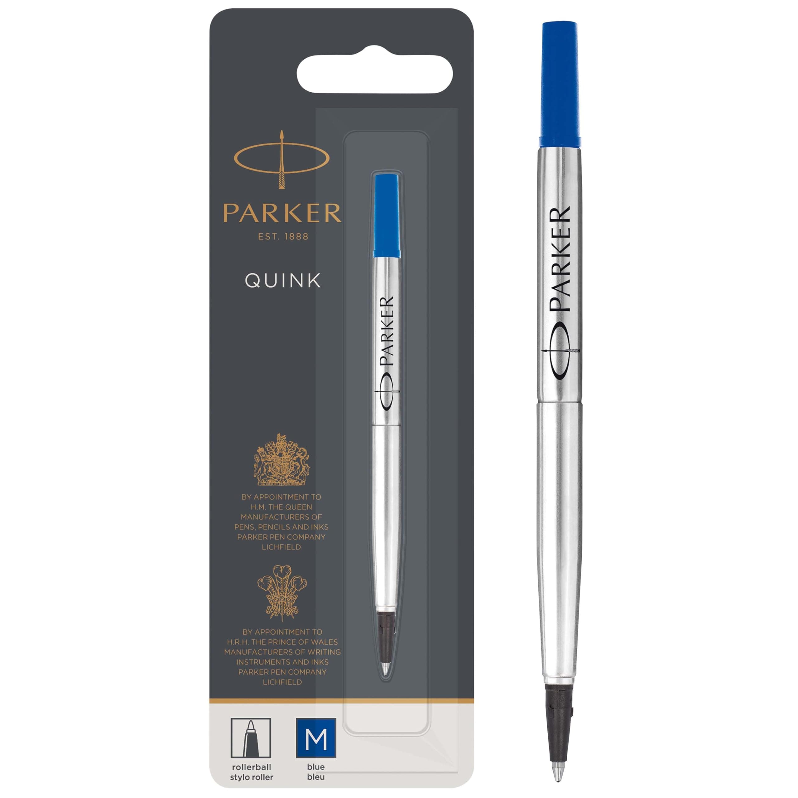 Rollerball Pen Refill | Medium Tip | Blue QUINK Ink | 1 Count