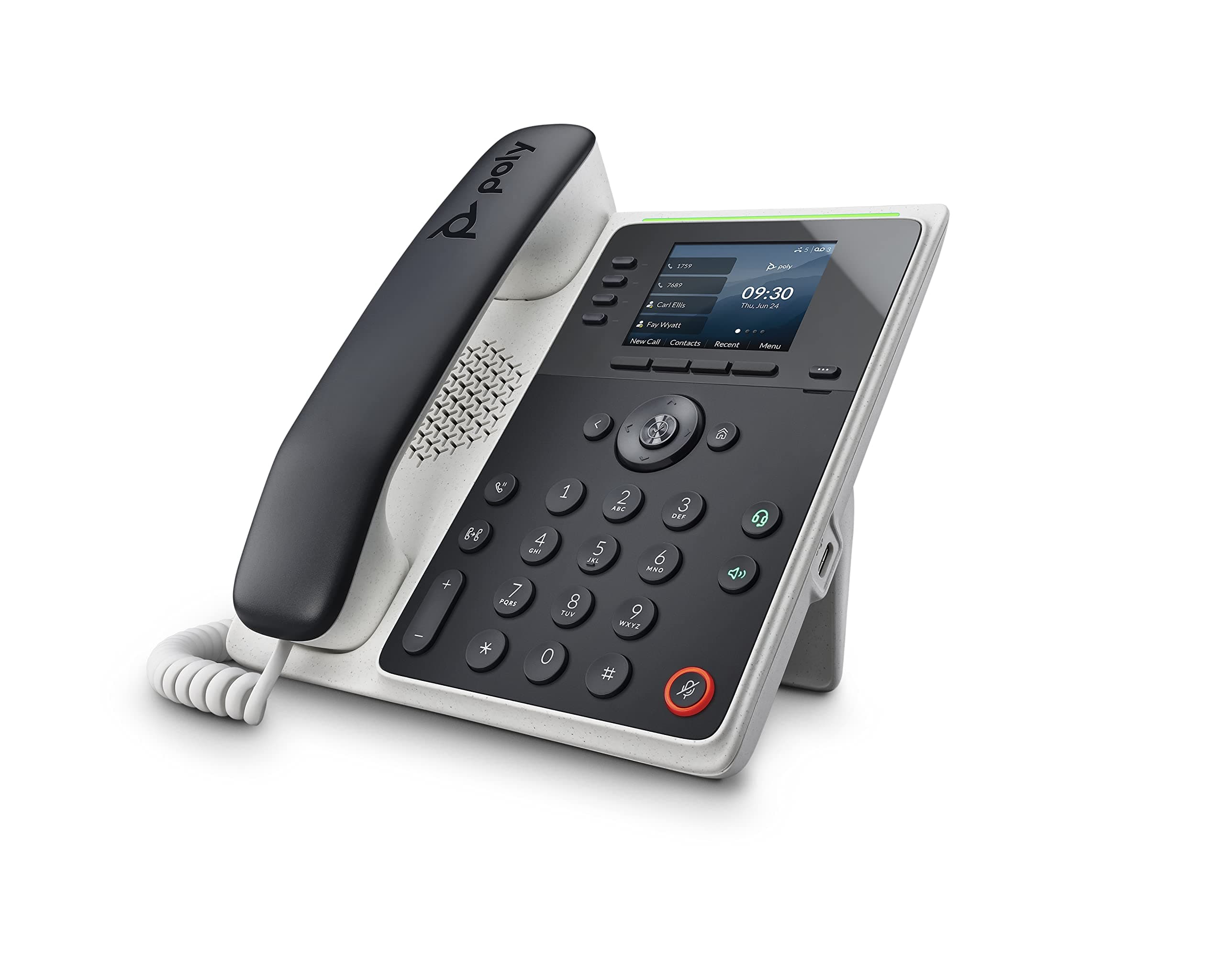 Poly Edge E220 IP Desk Phone (Plantronics + Polycom) – Designed for use in Common Areas – 4-Line Keys Supporting up to 16 Lines - Integrated Bluetooth for Mobile Phone and Headset Pairing
