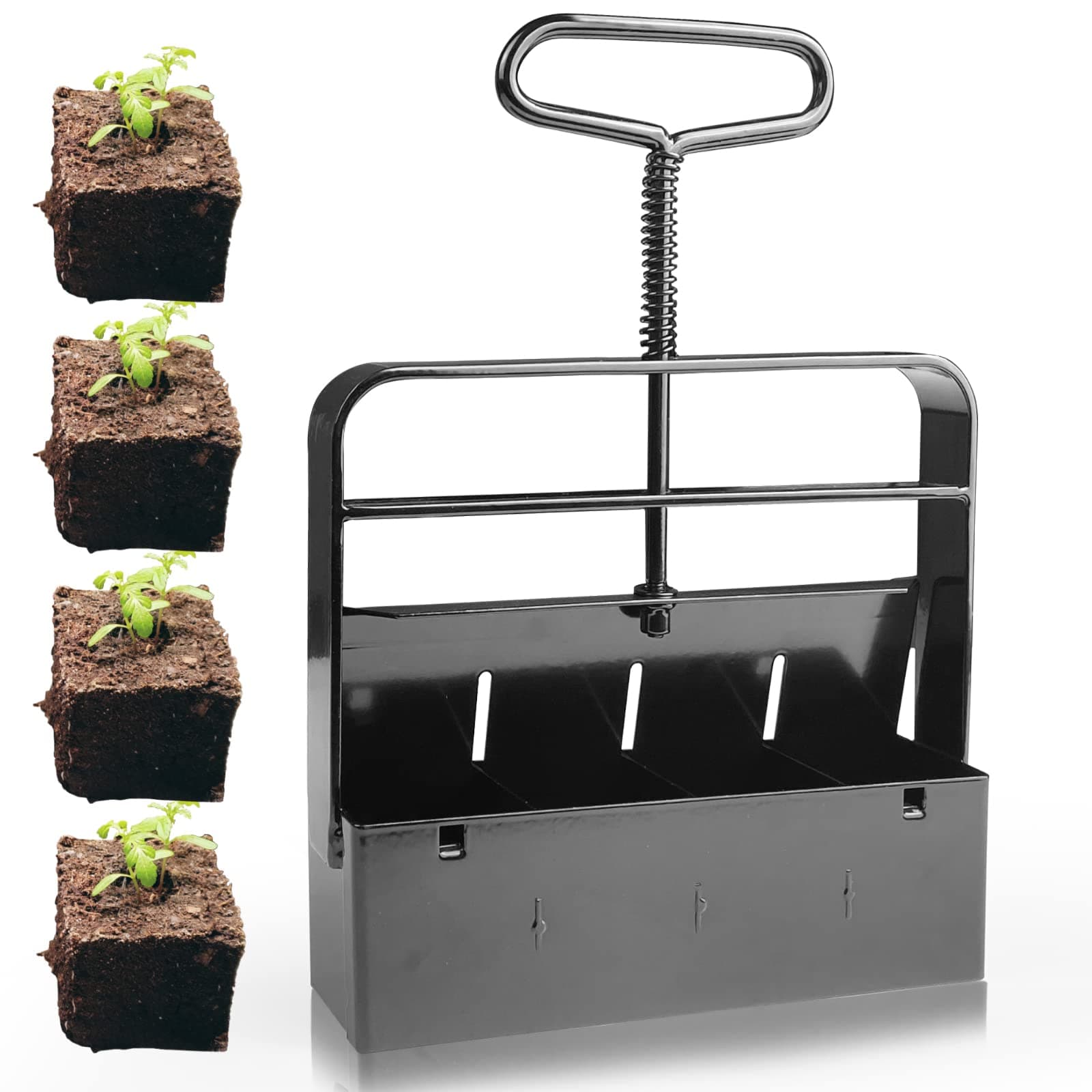 Soil Blocker Maker 2 inch Seed Block Maker with Comfort-Grip Handle for Seed Stater Tray,Most Popular Soil Blocking Tool,