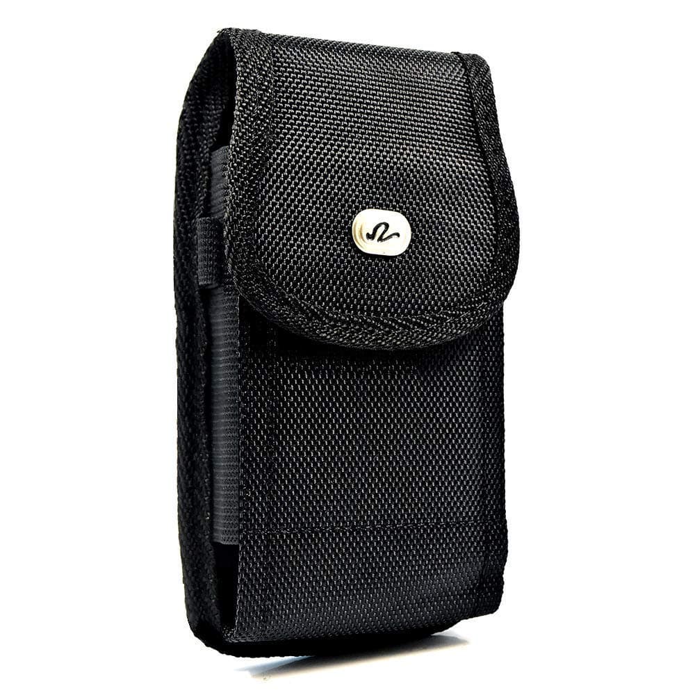 Vertical Pouch Compatible for Google Pixel 2, Pixel 3a or Pixel 4a 5G, a Large Rugged Nylon Heavy Duty Carrying Case with Belt Clip, Fits The Phone with a Thick Case