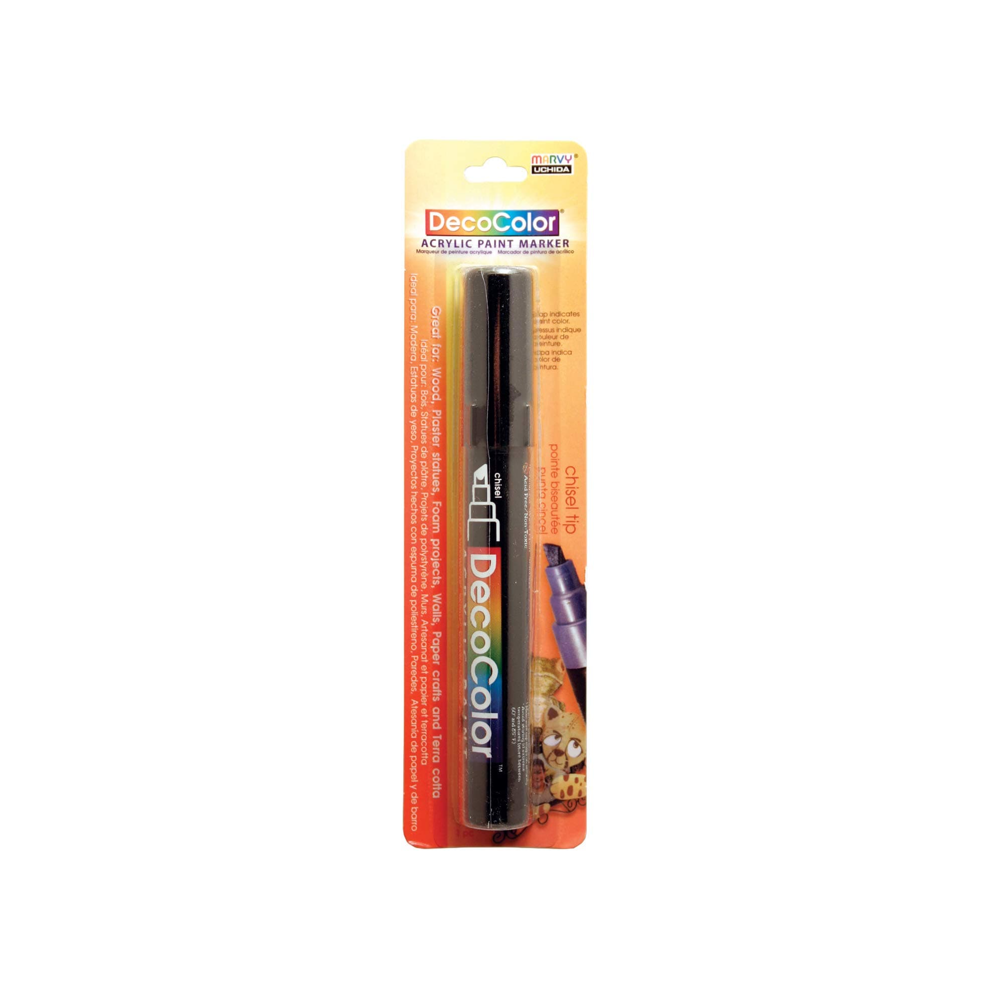 315-C-1 Marvy Deco Color Chisel Tip Acrylic Paint Marker, Black