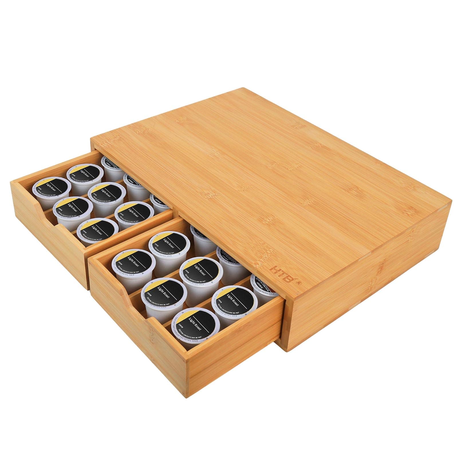 HTB K Cup Holder Compatible with K Cups,Coffee Pod Holder Holds Up 30 Cups,K Cup Organizer Storage Drawer