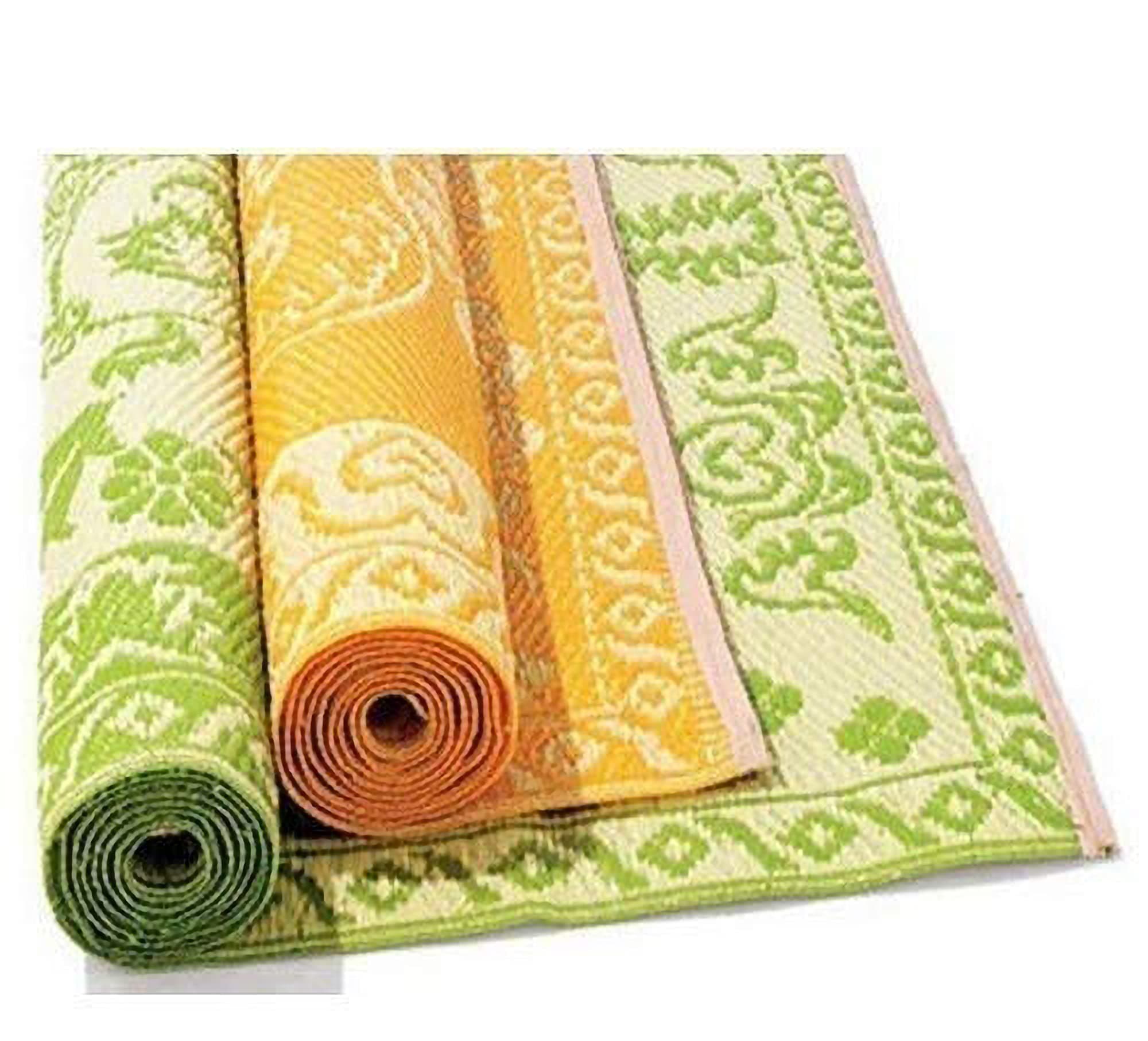 RED CRUSH Plastic Chatai Floor Mat (6 ft x 9ft, Multi Color)