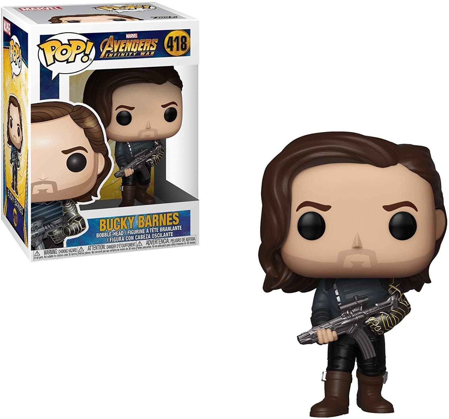 Funko Pop! Bobble: Marvel: Infinity War : Bucky Barnes With Weapon - Avengers - Collectable Vinyl Figure - Gift Idea - Official Merchandise - Toys for Kids & Adults - Movies Fans