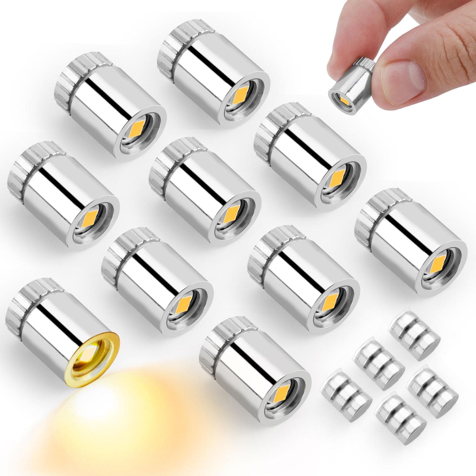 10pcs Miniature Led Lights, Tiny Small Led Lights Battery Powered Balloon Mini Spot for Paper Lantern Party Decoration Micro Crafts Models Dollhouse Accessories(Warm White Light)
