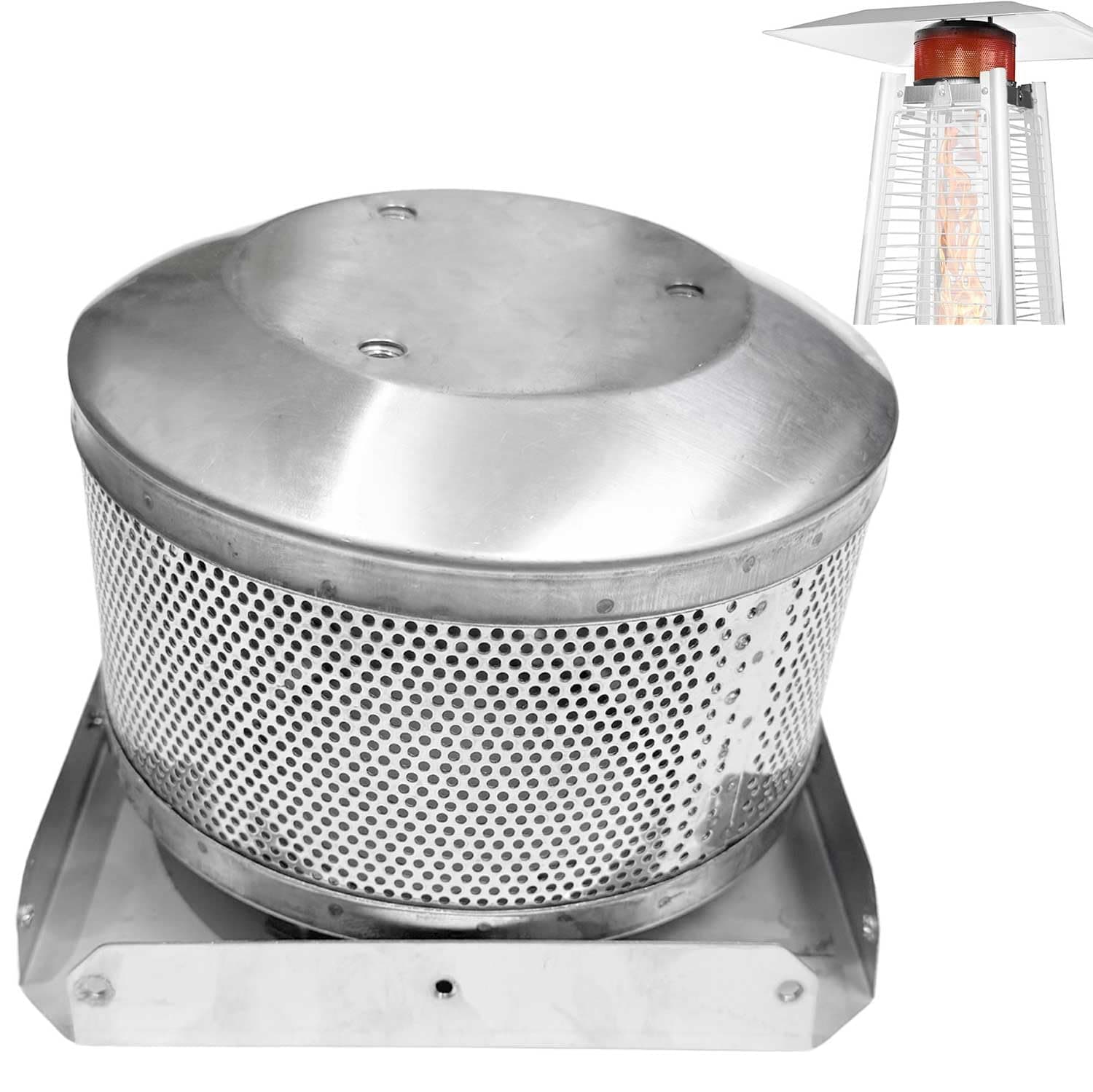 Patio Heater Burning Net Emitter Screen and Base 4-Sided Pyramid Heater Replacement Parts Emitter Screen Replacement for Patio Glass Tube Propane Heater Top(Burning Net and Base)