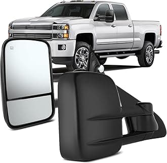 OCPTY Rearview Mirrors, Power Heated Towing Mirrors for 2014-2018 Chevy Silverado 2014-2018 GMC Sierra with Black Housing