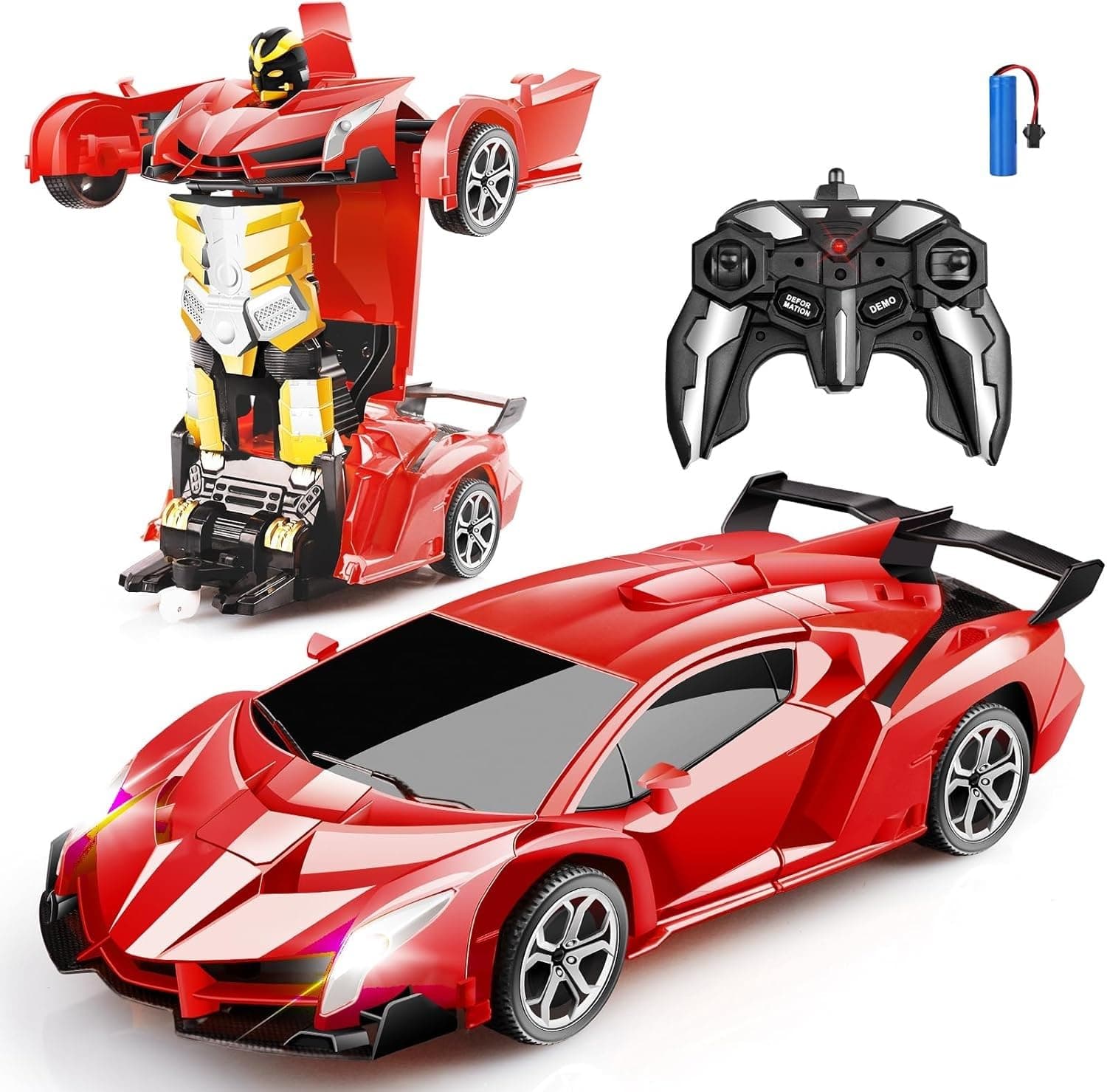 SUPER TOY Transform Remote Control Car 2-in-1 Convertible Robot Car – One Click Deformation RC Car for Kids Boy with Rechargeable Battery Christmas Birthday Gifts
