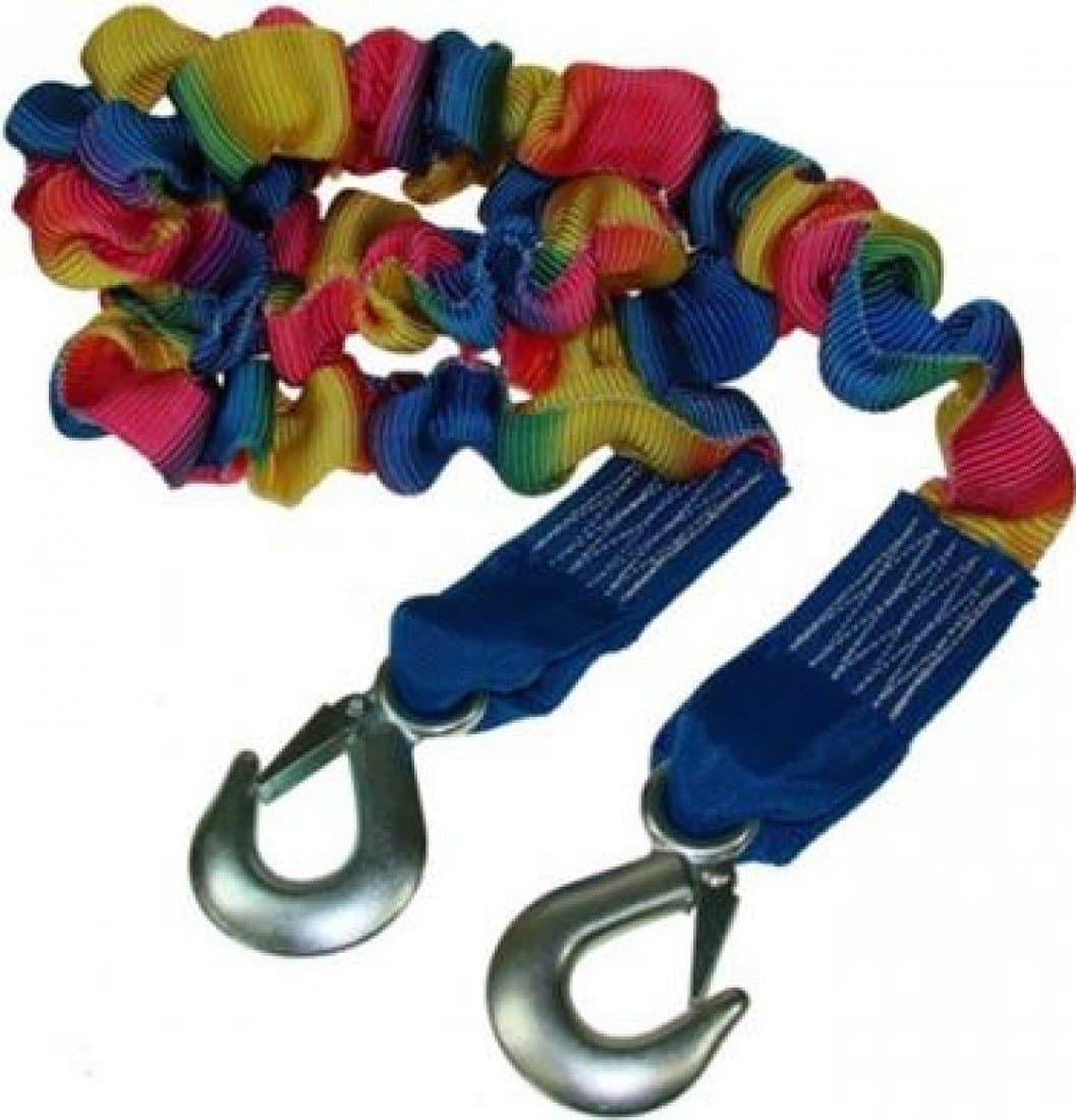 Maypole Heavy Duty 4m Elasticated Tow Strap 3000kg (3 ton) Recovery Tow Rope with Forged Hooks