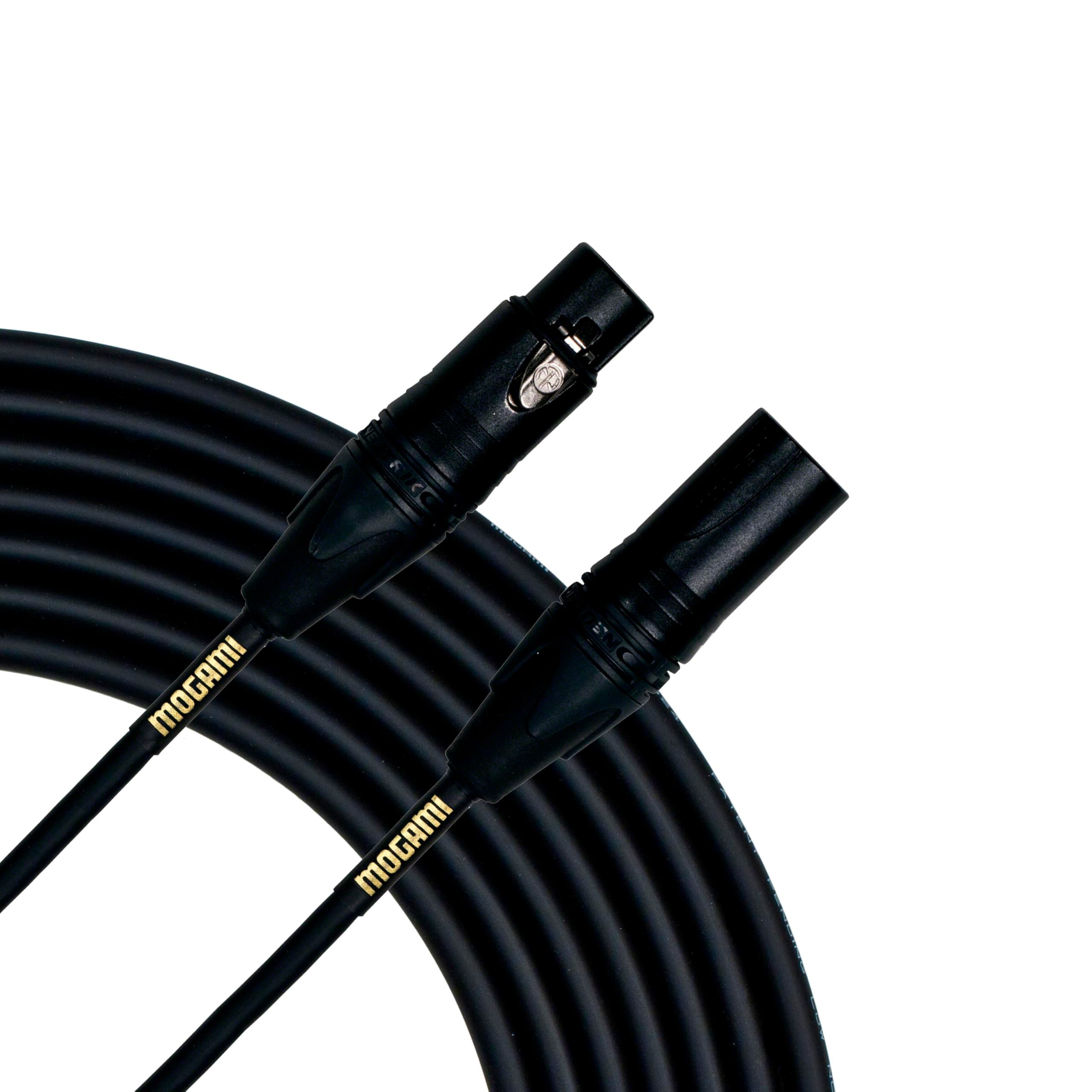 Gold Studio 10 XLR to XLR Quad Conductor Patch Cable 10 feet with Gold Contacts, XLRM-XLRF Connectors, Pro Audio Noise-Free