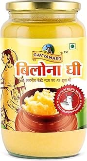 Gavyamart Vedic Bilona Cow Ghee ,Grassfed Ghee – Pasture Raised, Hand Crafted Clarified Butter Made Using Traditional Bilona Method Desi Ghee Jar (1L) 33.Oz