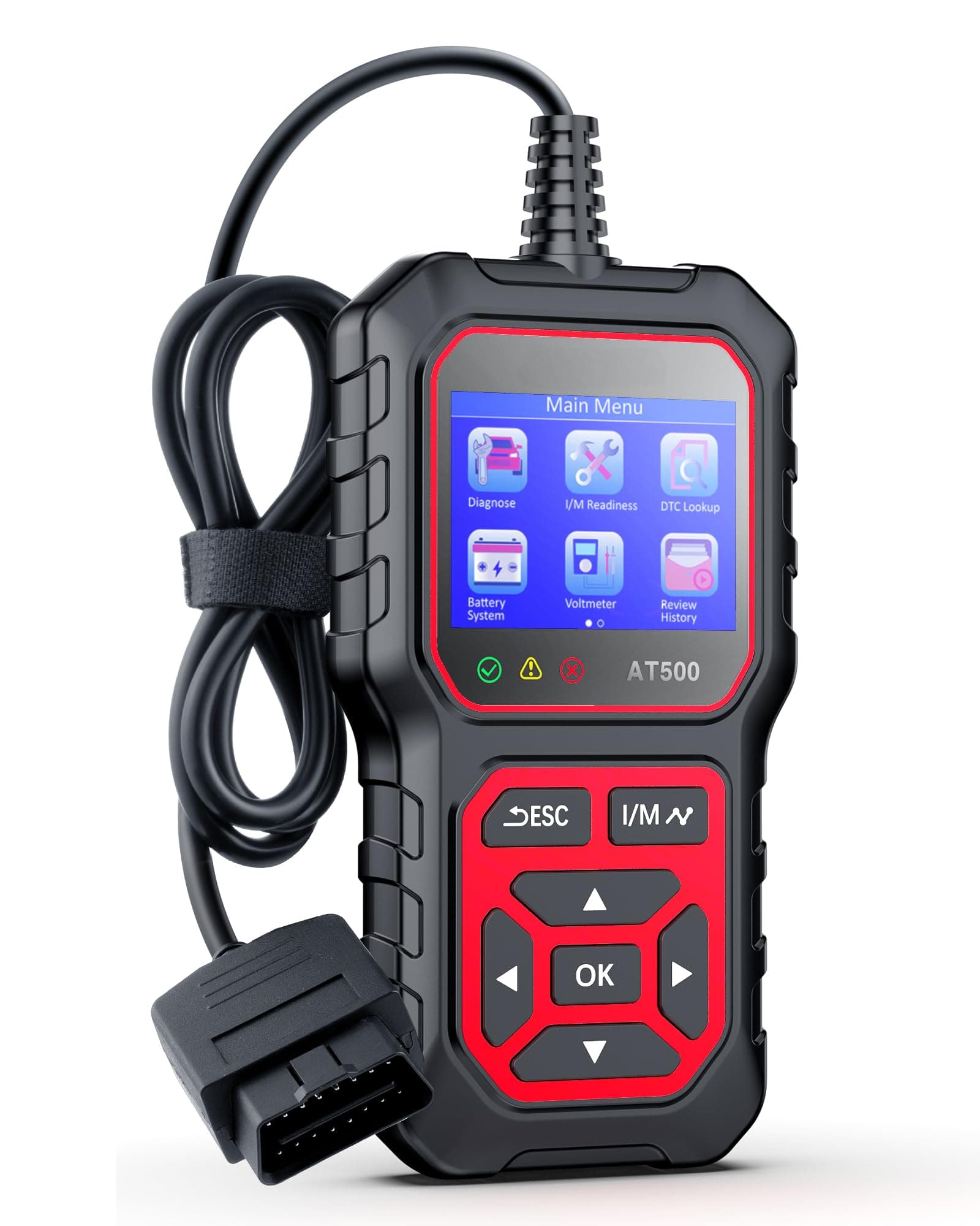 gearelecAT500 Car OBD2 Scanner Diagnostic Tool, Enhanced Check Engine Code Reader for Cars and Trucks, Fixd Car Diagnostic Tool for All Vehicle, OBD/EOBD Scanner for Car