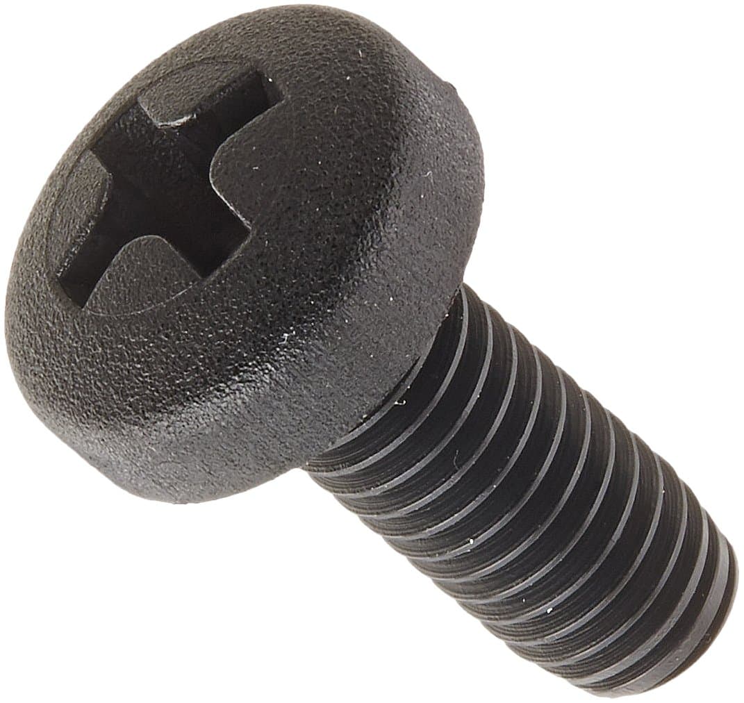 Nylon 6/6 Pan Head Machine Screw, Black, #1 Phillips Drive, M3-0.5 Thread Size, 16 mm Length, Fully Threaded, USA Made (Pack of 100)