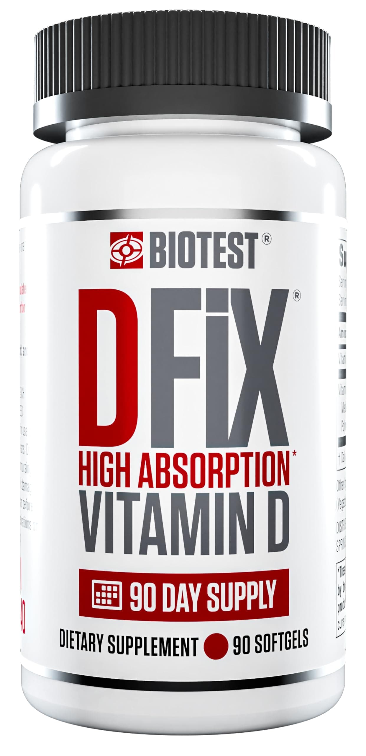 Biotest D Fix High-Absorption Vitamin D3 5000 IU, 90 Servings