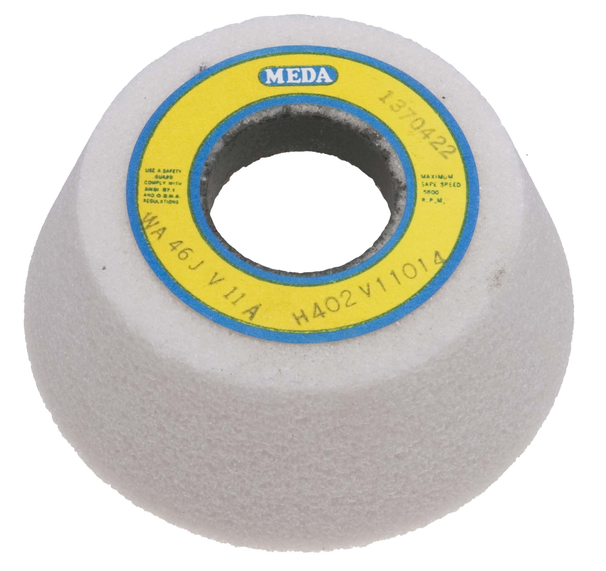 Meda 4/3", 1-1/4 hole, 80K Flaring Cup White Aluminum Oxide Grinding Wheel