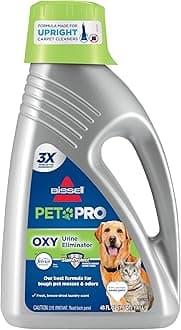 PET PRO OXY Urine Eliminator with Febreze Carpet Deep Clean Solution, with StainProtect Technology, for use in leading upright carpet cleaners, 48oz, Our best formula for pet messes & odors