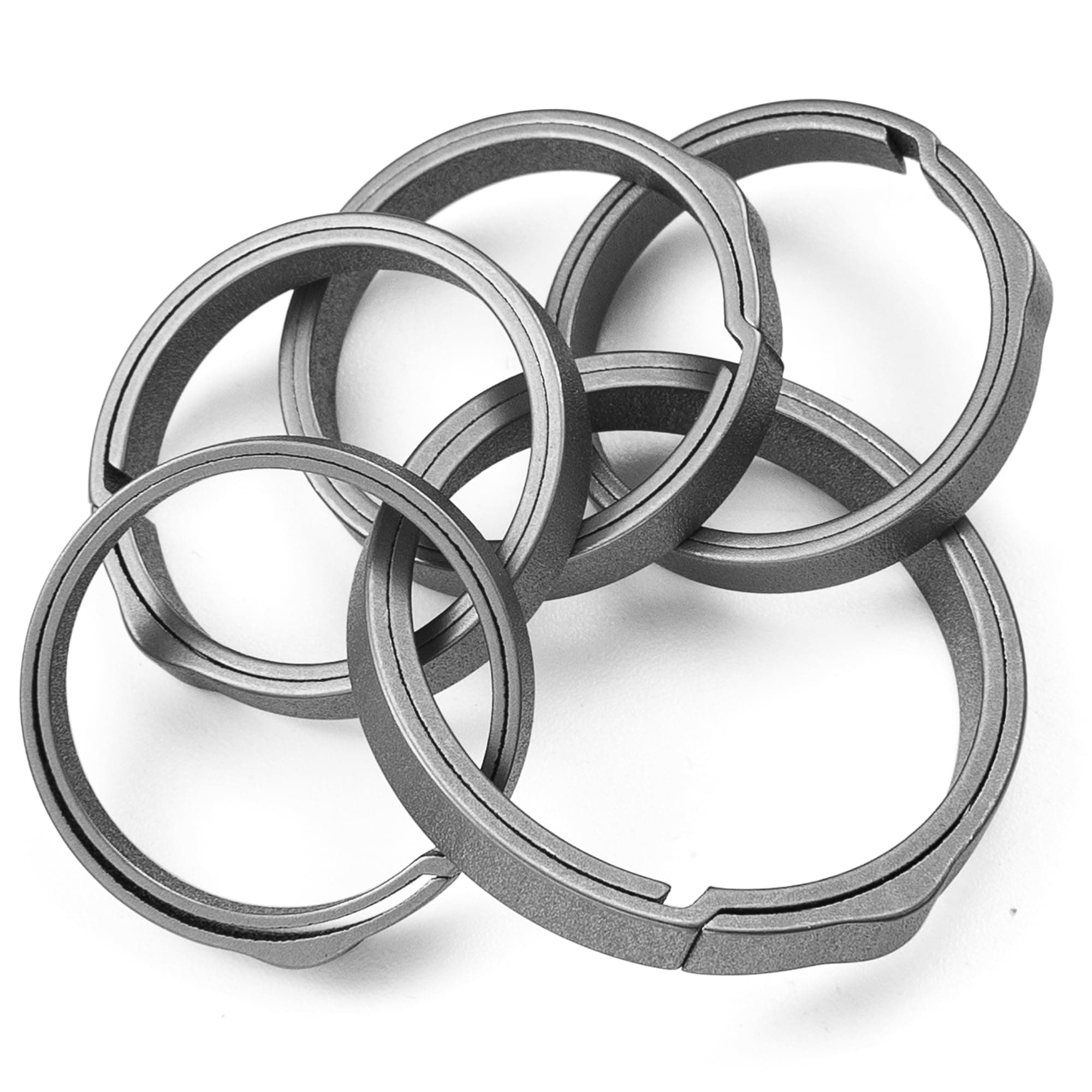 TISUR Titanium Key Rings, Heavy Duty Key Chain Ring Split Keyring Keychain Rings for Car Keys, Dog Tags,Carabiner