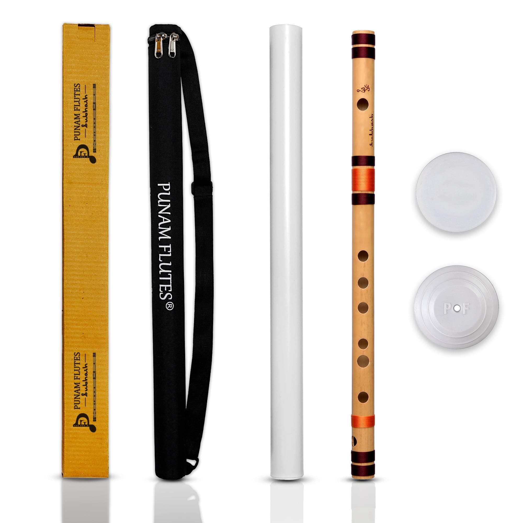 F Sharp Medium Right Hand Flute/Bansuri Size 13.7 Inches