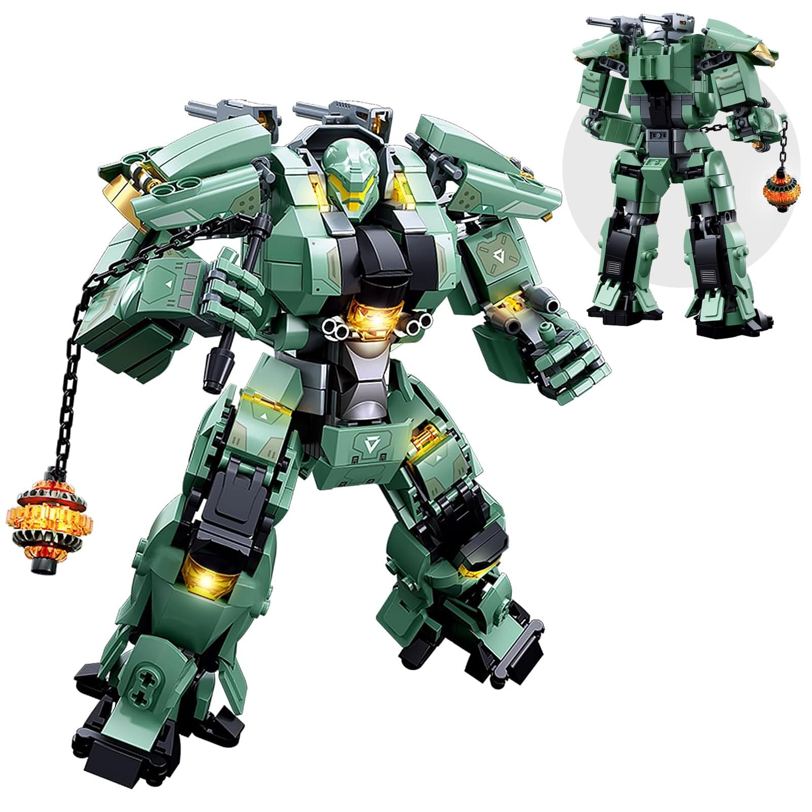 HIGH GODO Transforming Mech Robot Building Blocks Set,Destroy Warrior City Action Mech Model Building Kit, 542 Pieces Cool Robots Toys Gift for Adults and Teens 14+