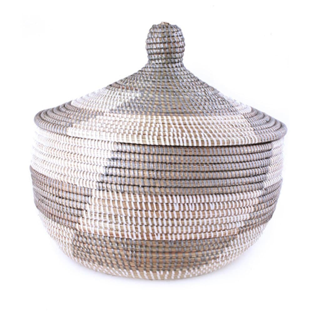 Silver & White Prayer Mat Warming Basket