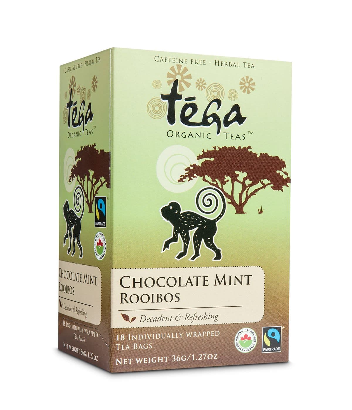 Tega Rooibos Tea, Chocolate Mint, 18 Count , 1.27 Oz(Pack of 6)