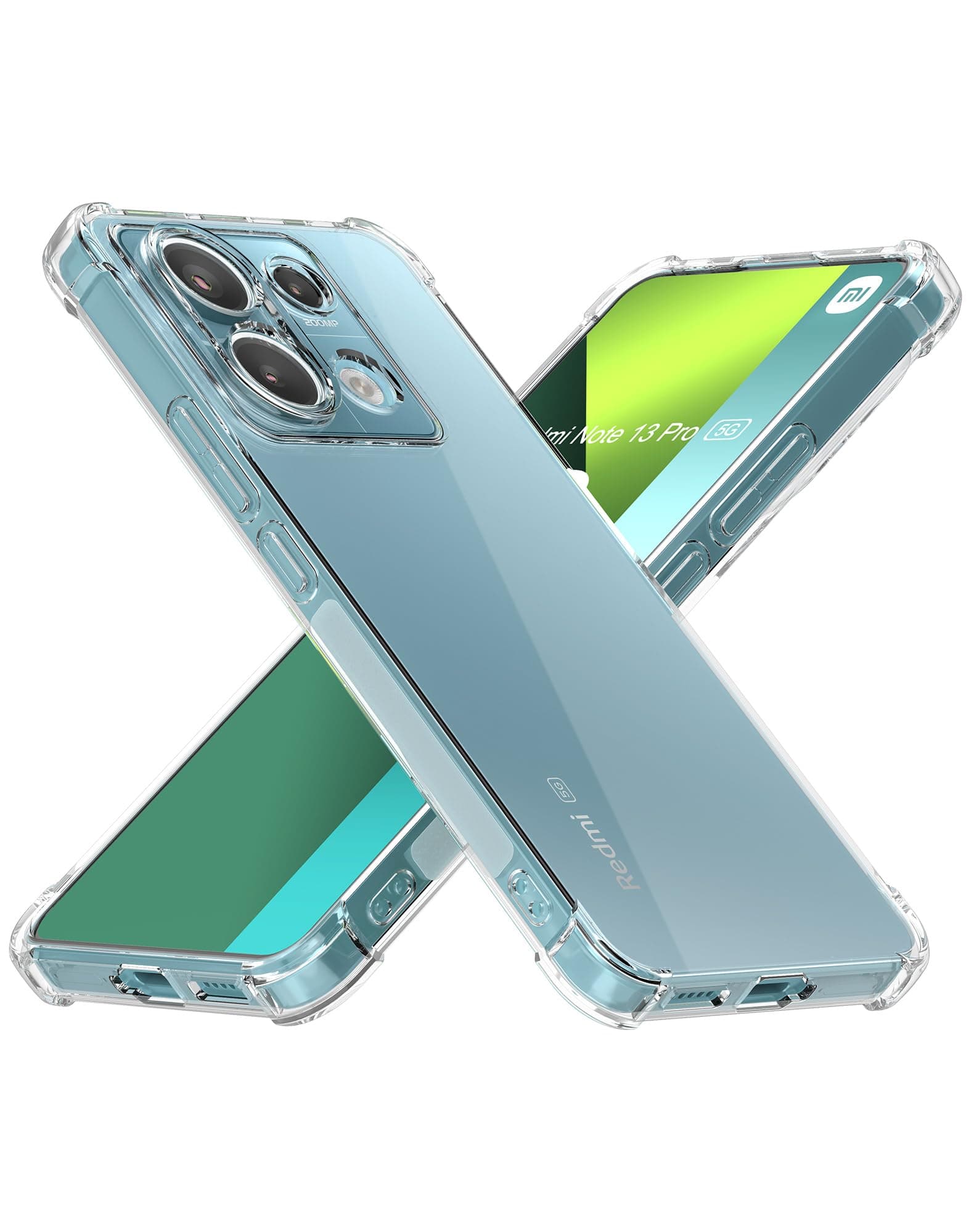 Cresee Case for Xiaomi Redmi Note 13 Pro 5G / Poco X6 5G, Clear Phone Case with Reinforced Corners Camera Protection Bumper Slim Fit Shockproof Flexible TPU Case, Transparent