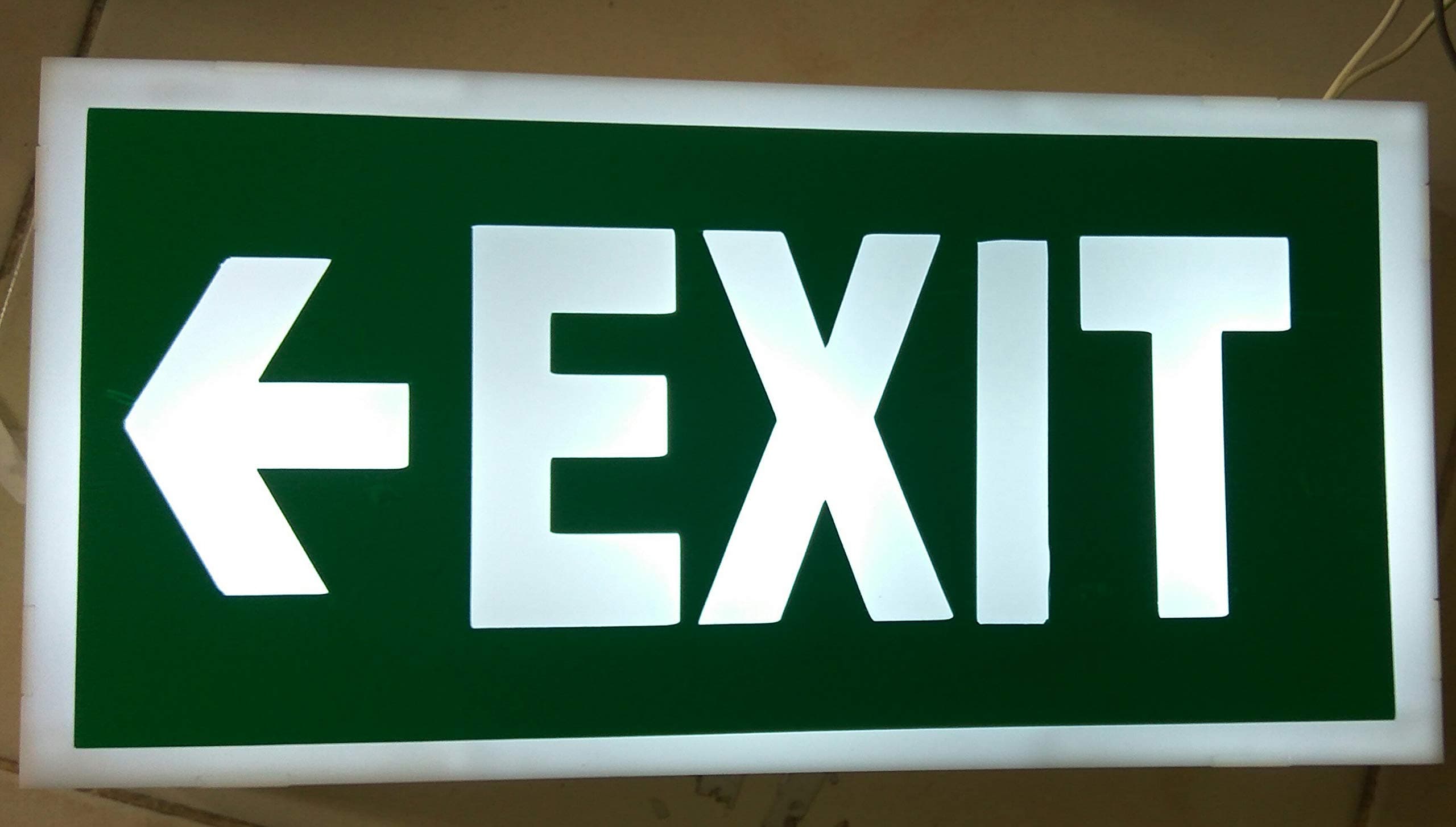 Acrylic EXIT Glow Sign Board with LED Lights, Size 10 x 7 inch, from Aarushi Creations