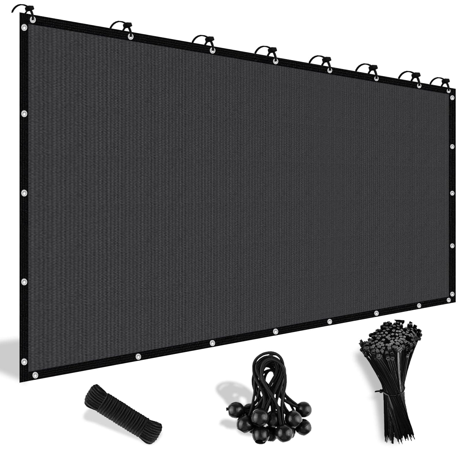 Shade&Beyond Customized Size 90% Sun Shade Cloth with Grommets, 06' X 08' Pergola Shade Cover Canopy, Mesh Tarp Sun Screens for Patio, Outdoor, Garden, Backyard, Dark Gray, GN03