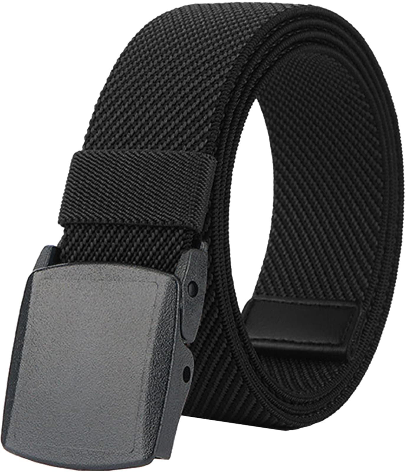 Elastic Ratchet Men Belts, 1 3/8" Stretch Belt with Automatic Buckle for Men, Adjustable Trim to Fit 27-46" Waist