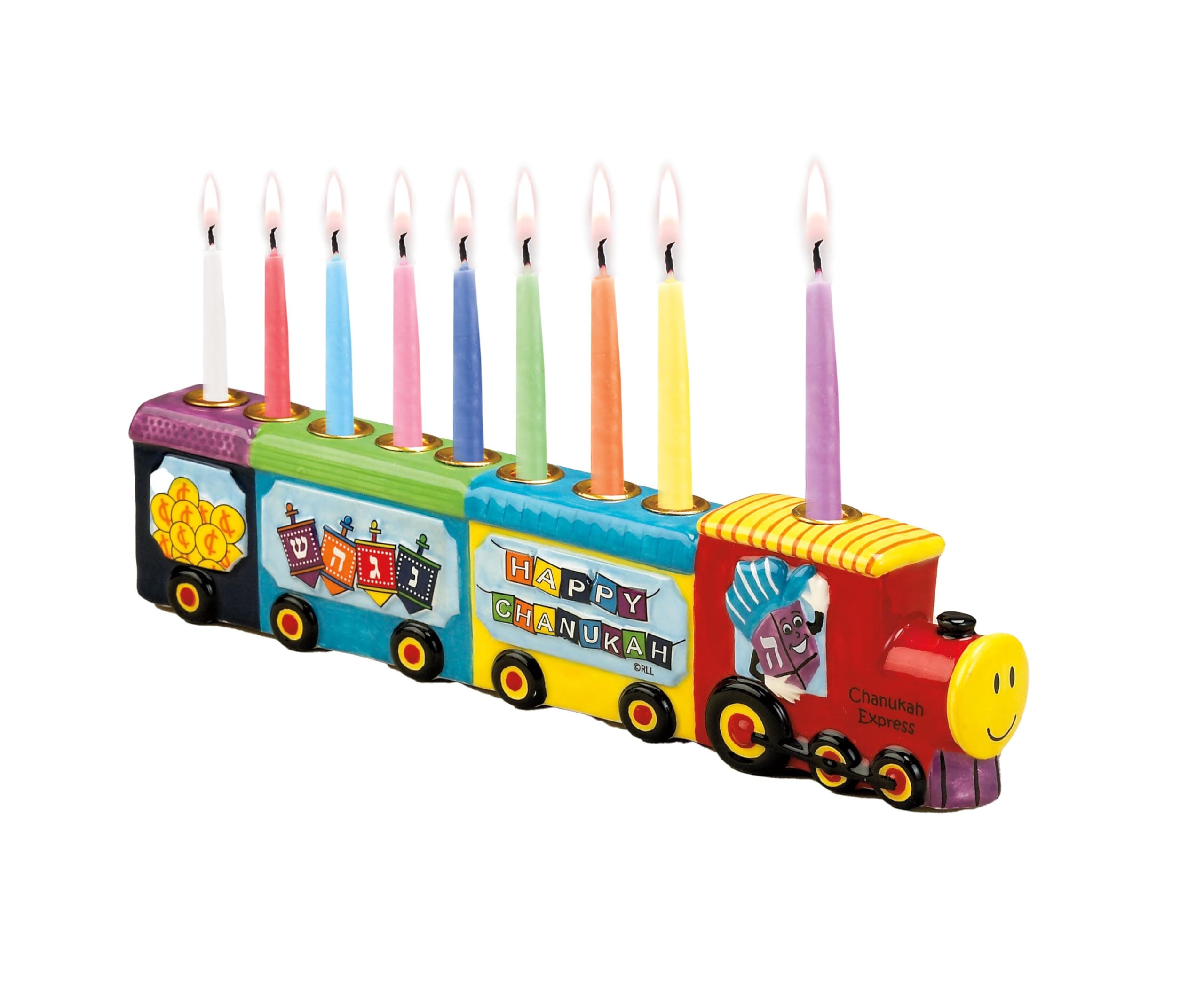 Rite Lite Ceramic Menorah, Multicolor, 11.5 x 1.25 x 2.75