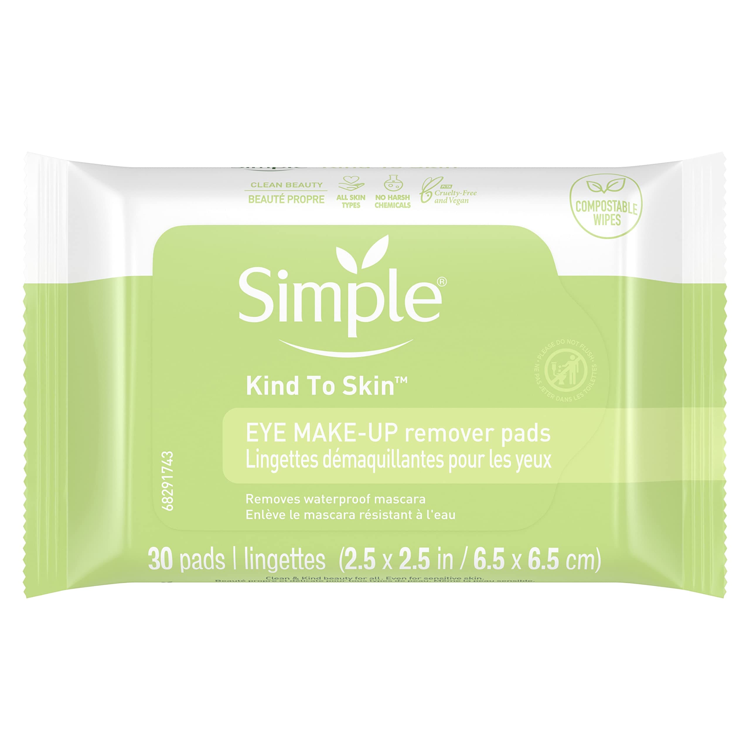 Simple Eye Makeup Remover Pads, 30 ct