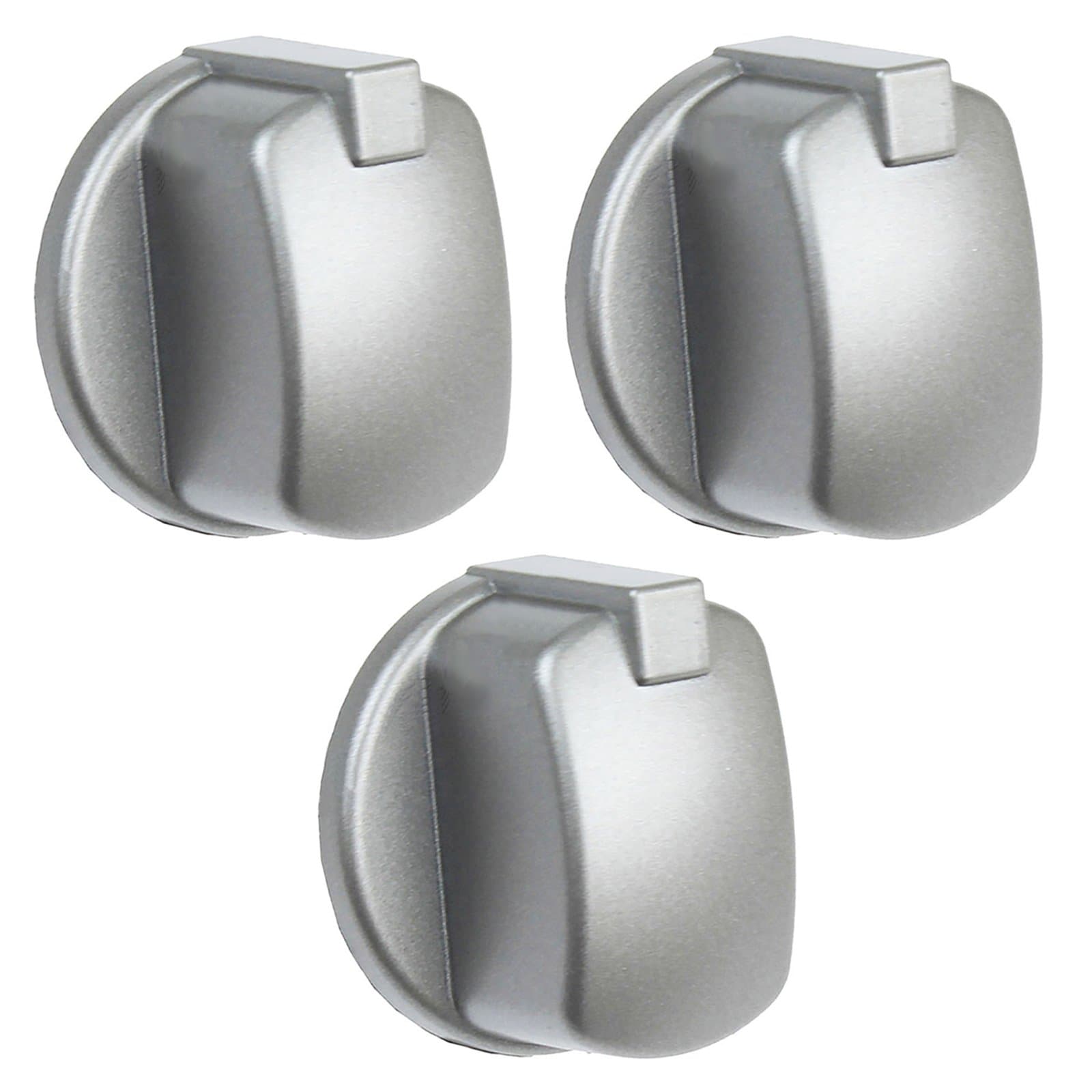 Control Knob Switch Button for Indesit Cooker Oven (Pack of 3, Silver/INOX)