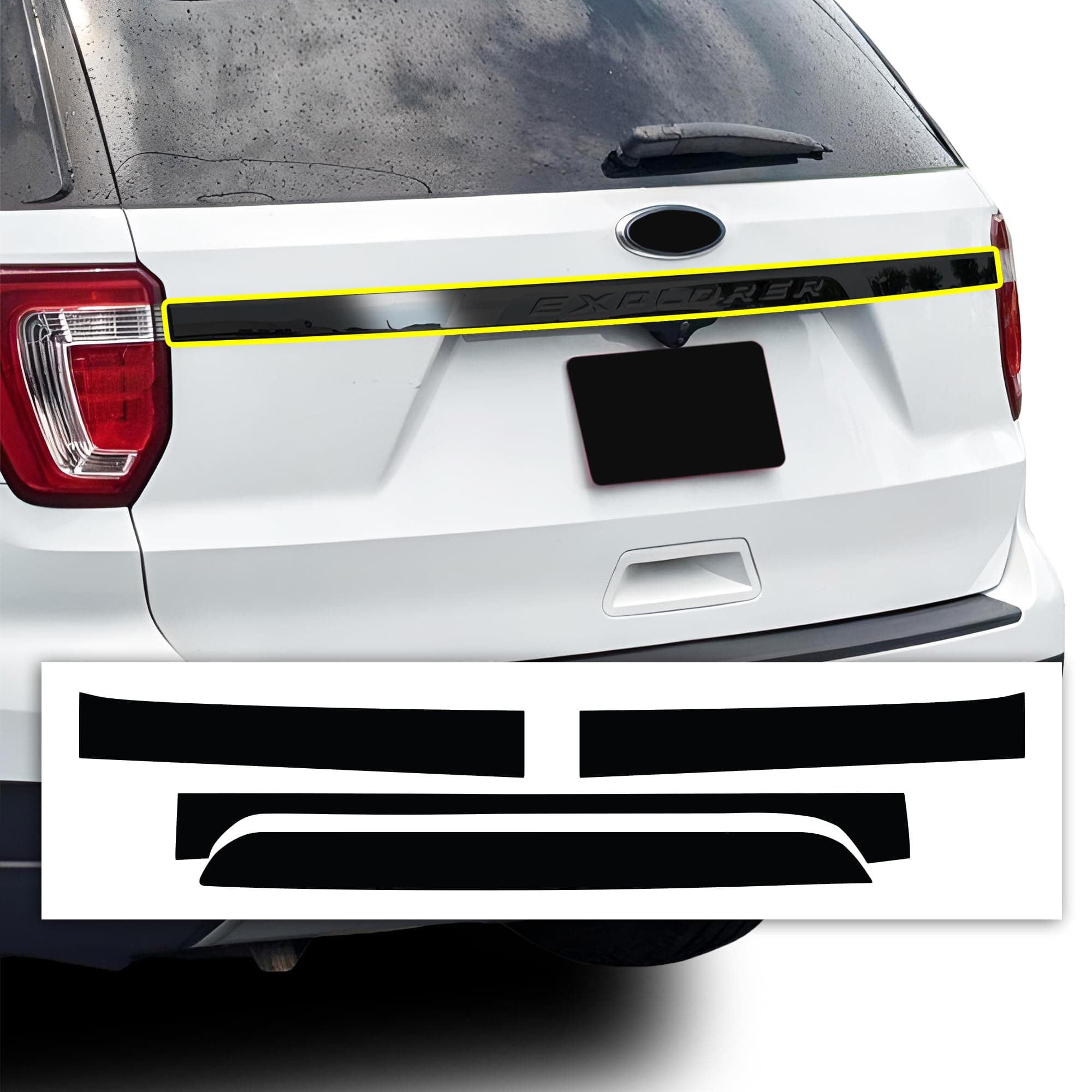 BOGAR TECH DESIGNS Rear Trunk Chrome Delete Overlay Compatible with Ford Expl...