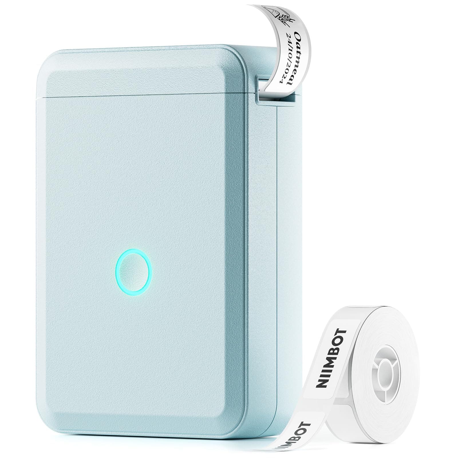 NIIMBOT Label Maker Machine D110 Label Printer Tape Included Portable Wireless Connection Multiple Templates Available for Phone Easy to Use Office Home Organization Rechargeable Blue