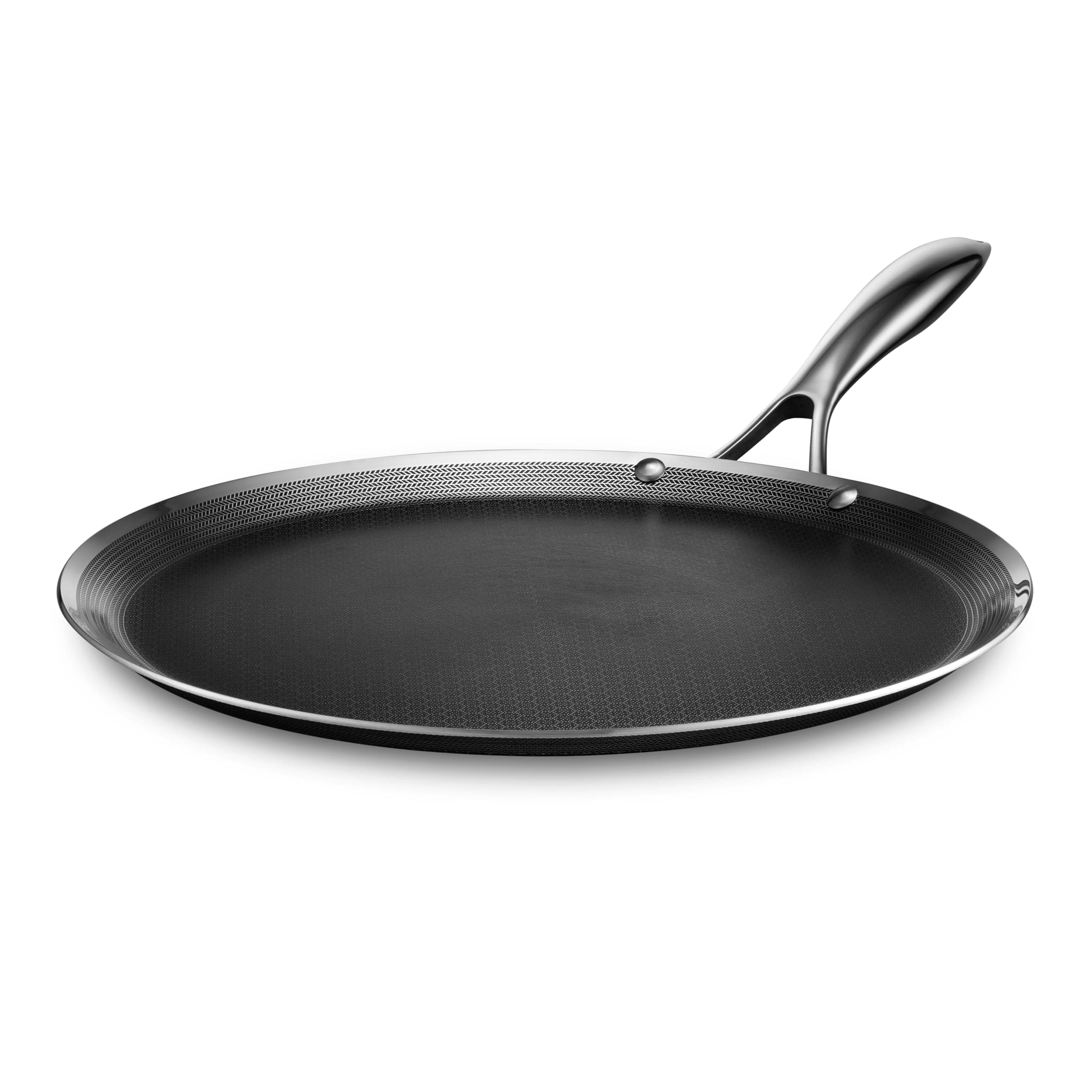 HexClad Hybrid Nonstick 33 cm Griddle Pan, Stay-Cool Handle, Dishwasher-Friendly, Oven-Safe Up to 480°C, Induction Ready, Compatible with All Cooktops