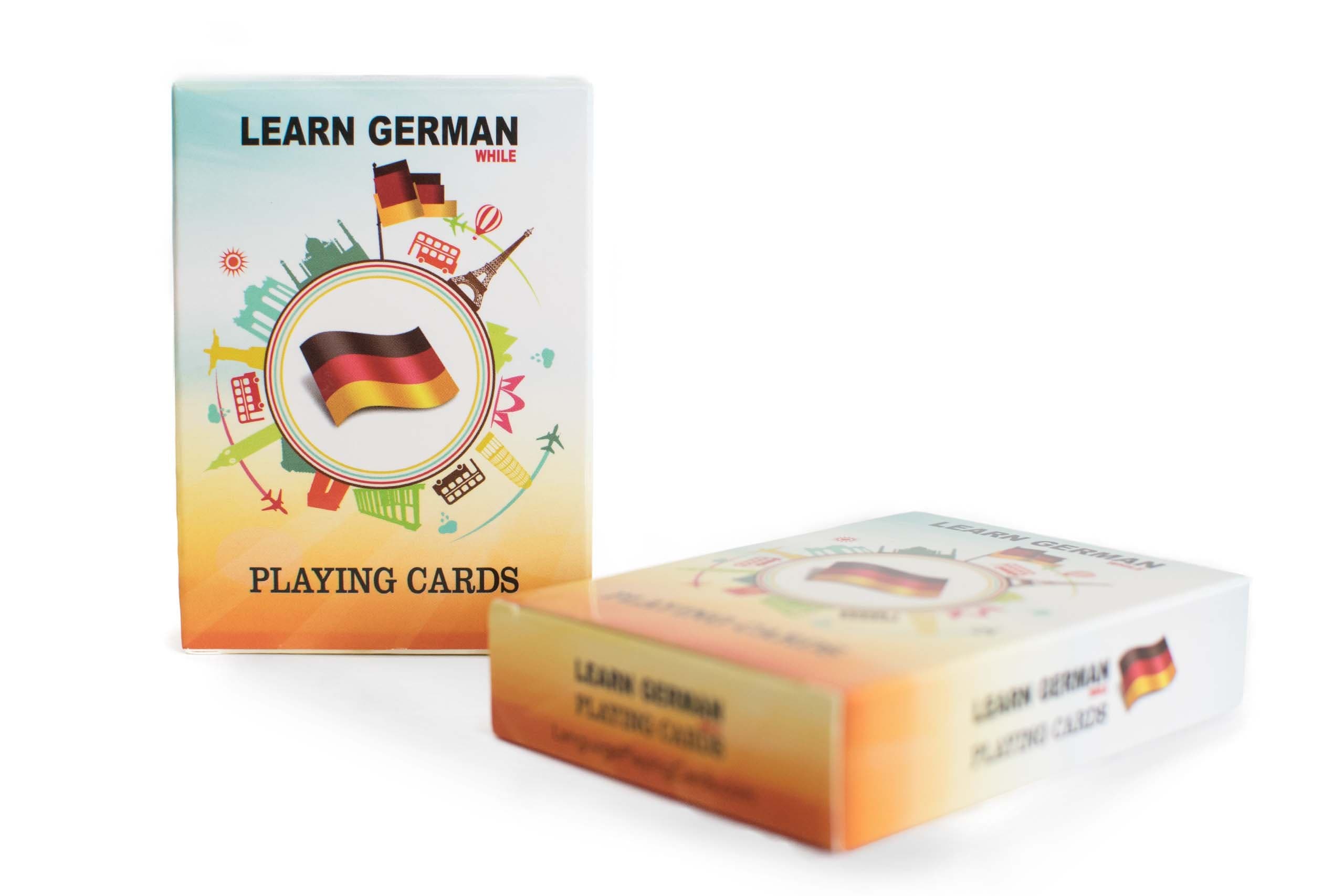 German Language Learning Game Set | Fun Visual Flashcard Deck to Increase Vocabulary Skills - Learn German Numbers and 52 Useful Phrases.