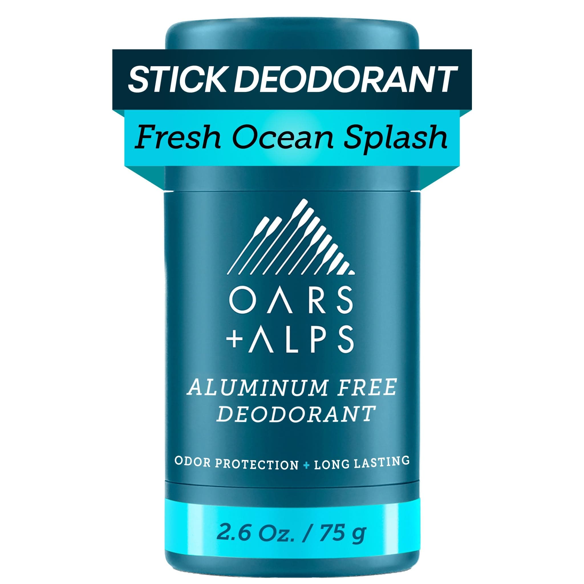 Aluminum Free Deodorant for Men | Long Lasting Odor Protection, Clear & Free of White Residue, Anti-Chafing Smooth Glide, Dermatologist Tested, Fresh Ocean Splash, 1pk, 2.6oz
